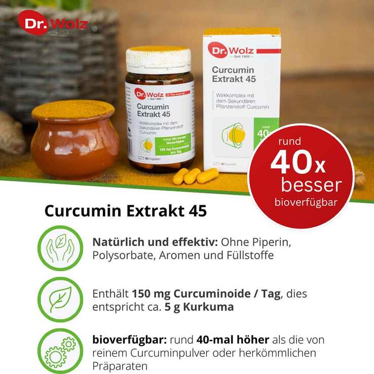 Curcumin Extrakt 45 Dr. Wolz Kapseln, 90 St