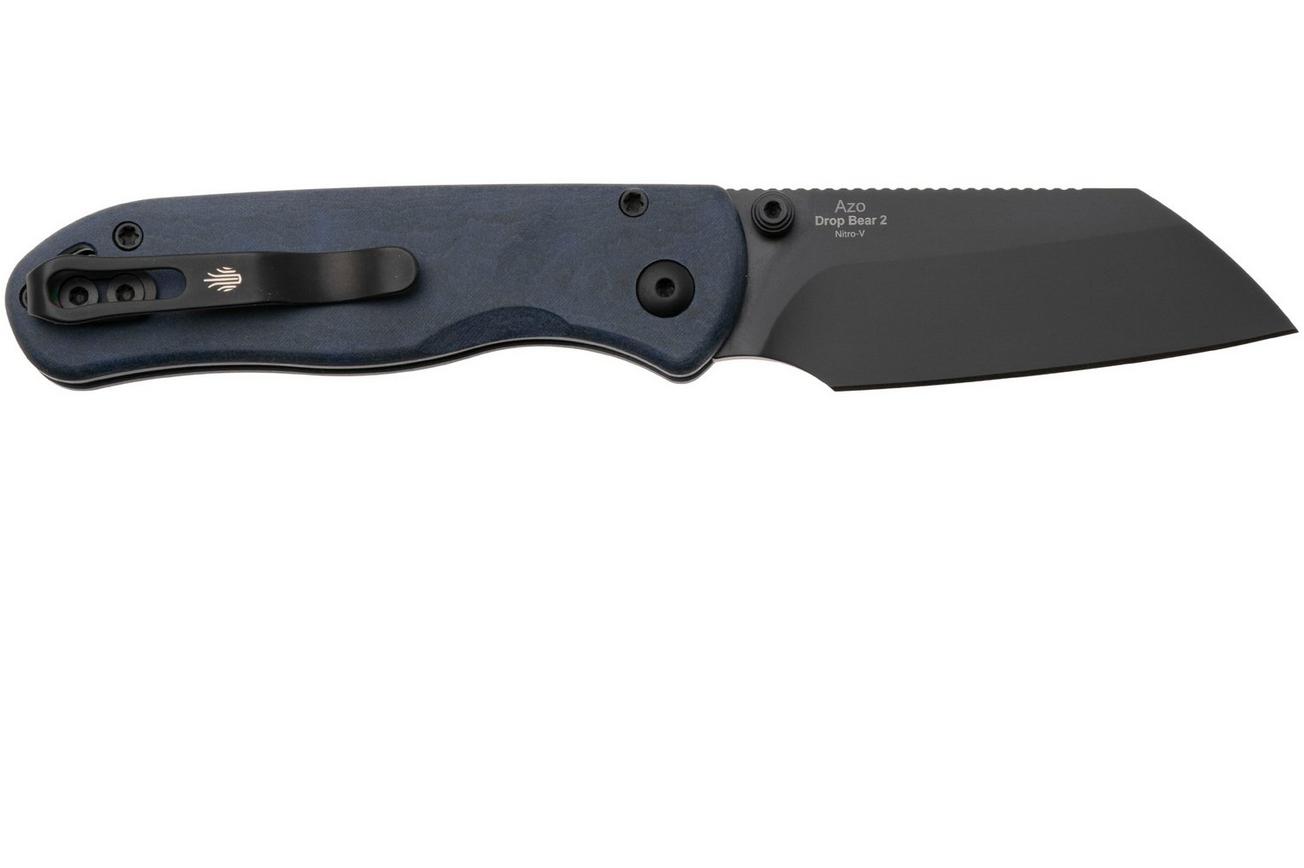 Kizer Vanguard Drop Bear 2, V3619-2CS1 Black DLC Nitro-V, Blue Canyon Richlite, zakmes, Azo design