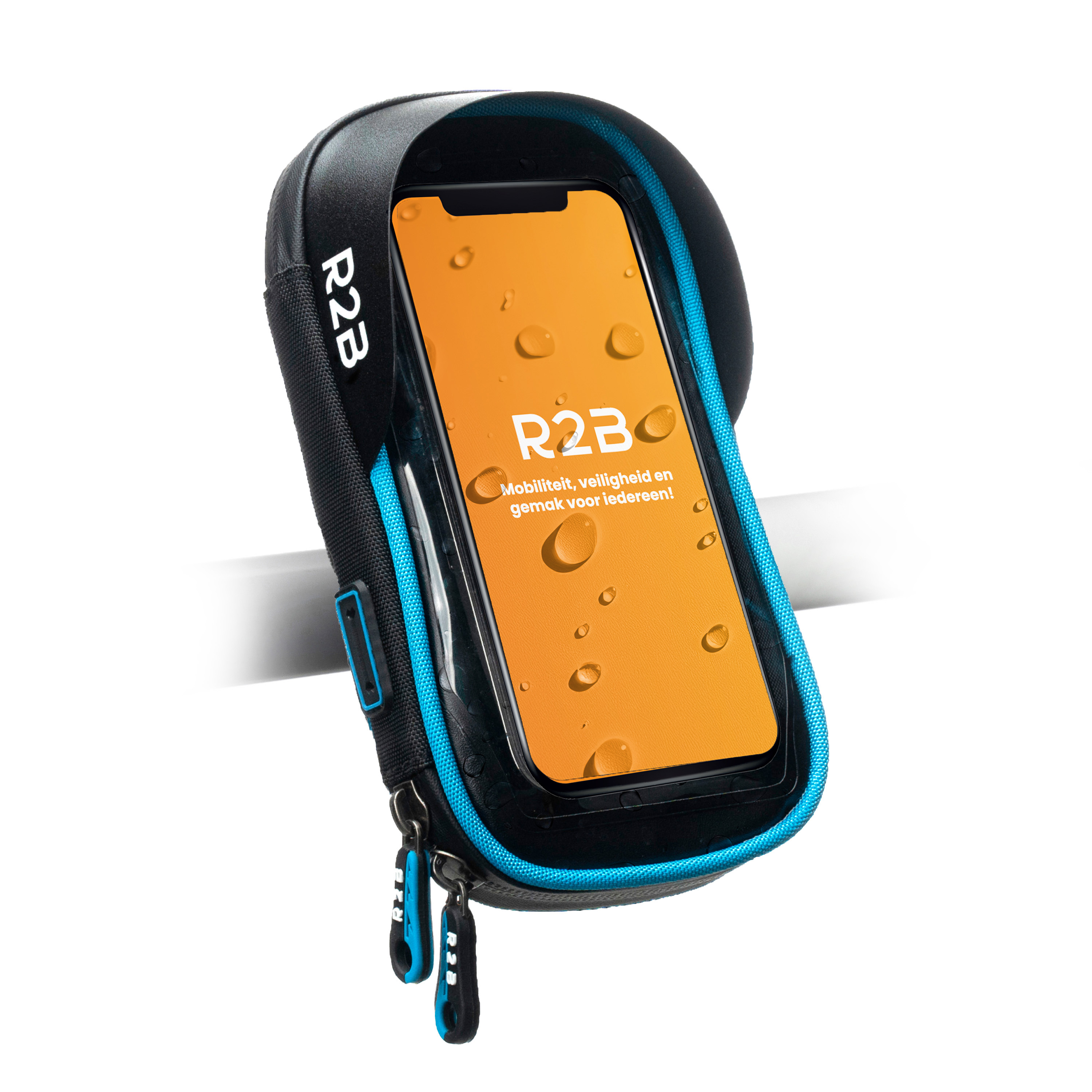R2B Blauwe Waterdichte Fiets Telefoonhouder