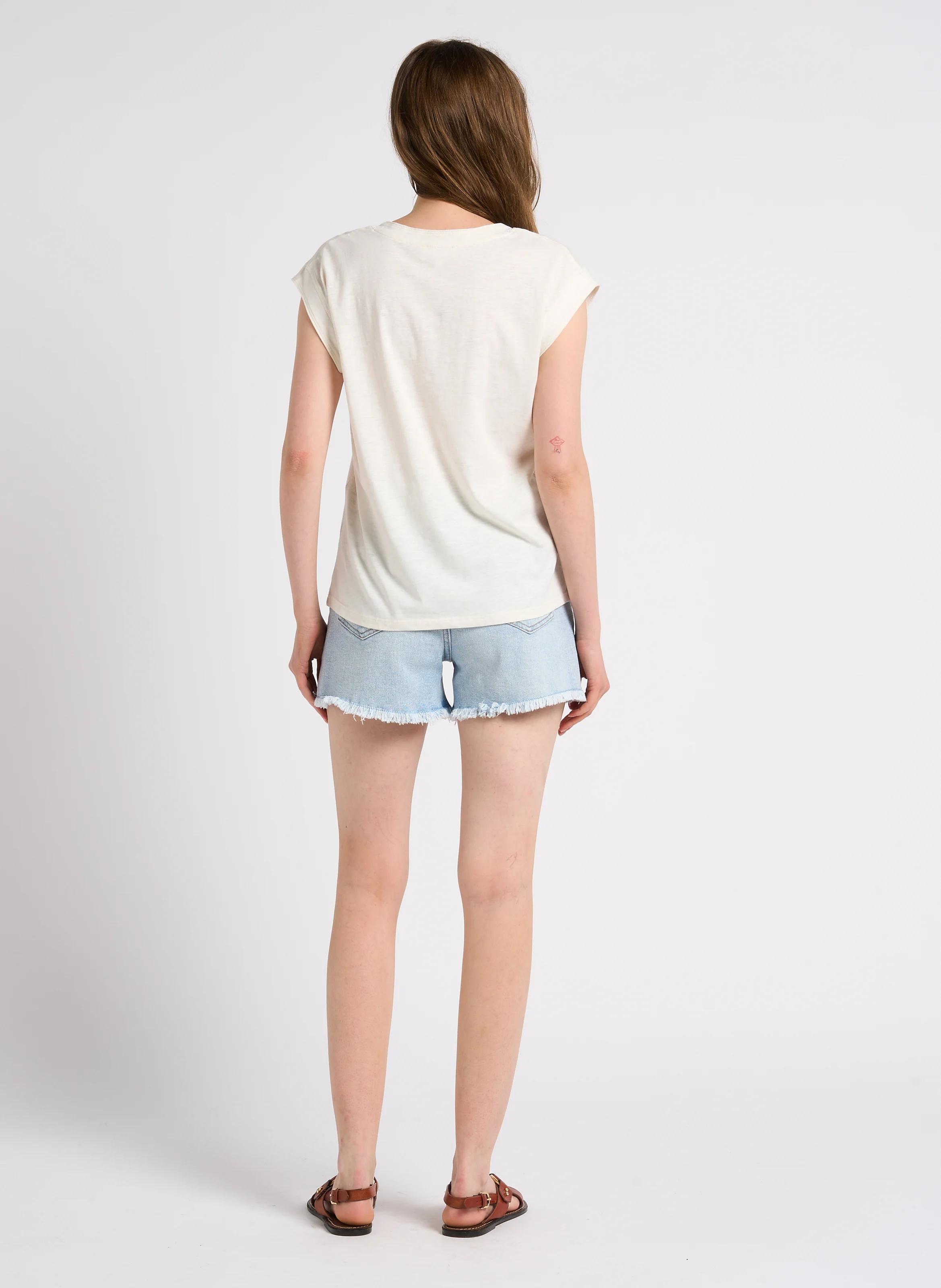 DELYA - Débardeur chiné en coton | Beige