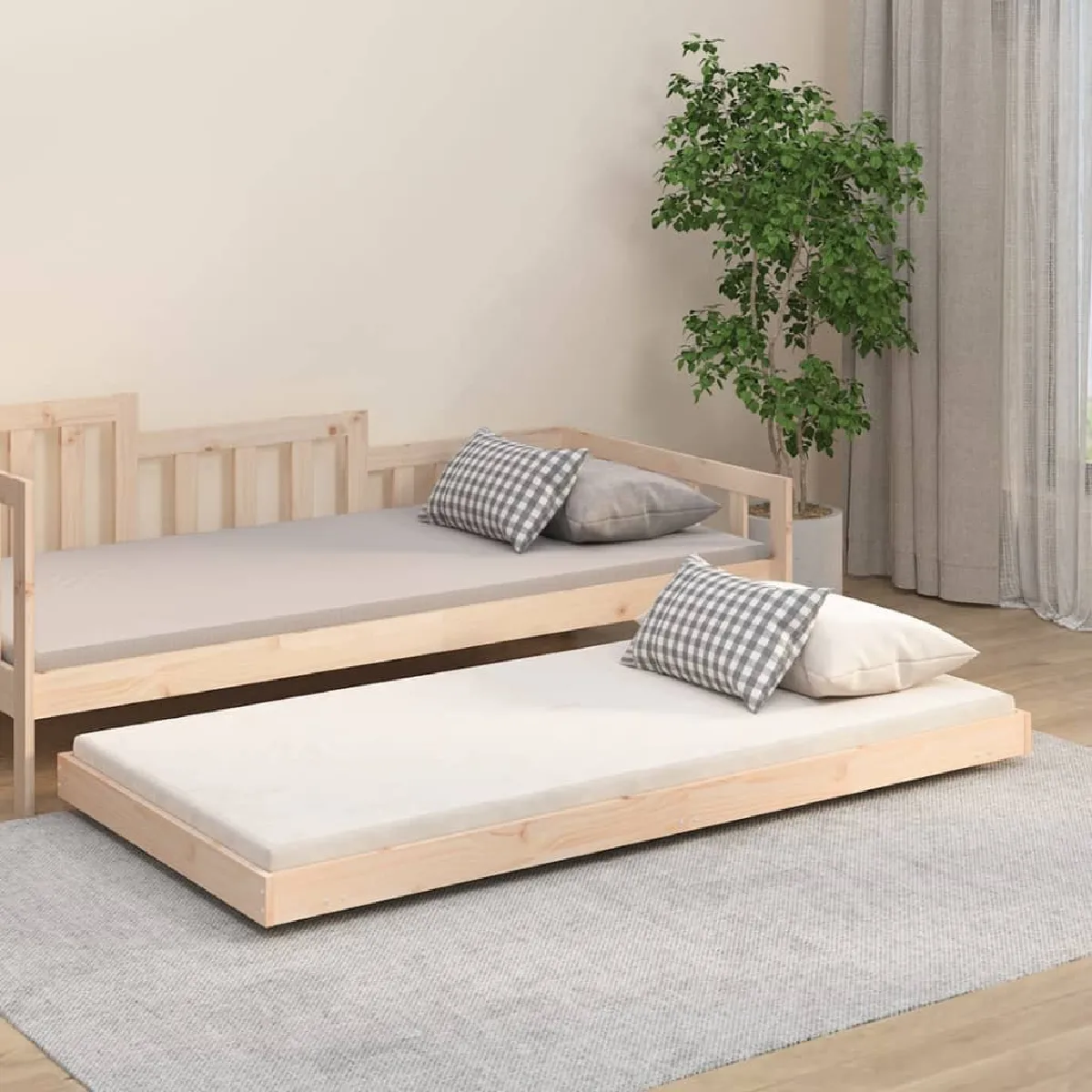 vidaXL Cadre de lit - 90 x 190 cm - Pin massif