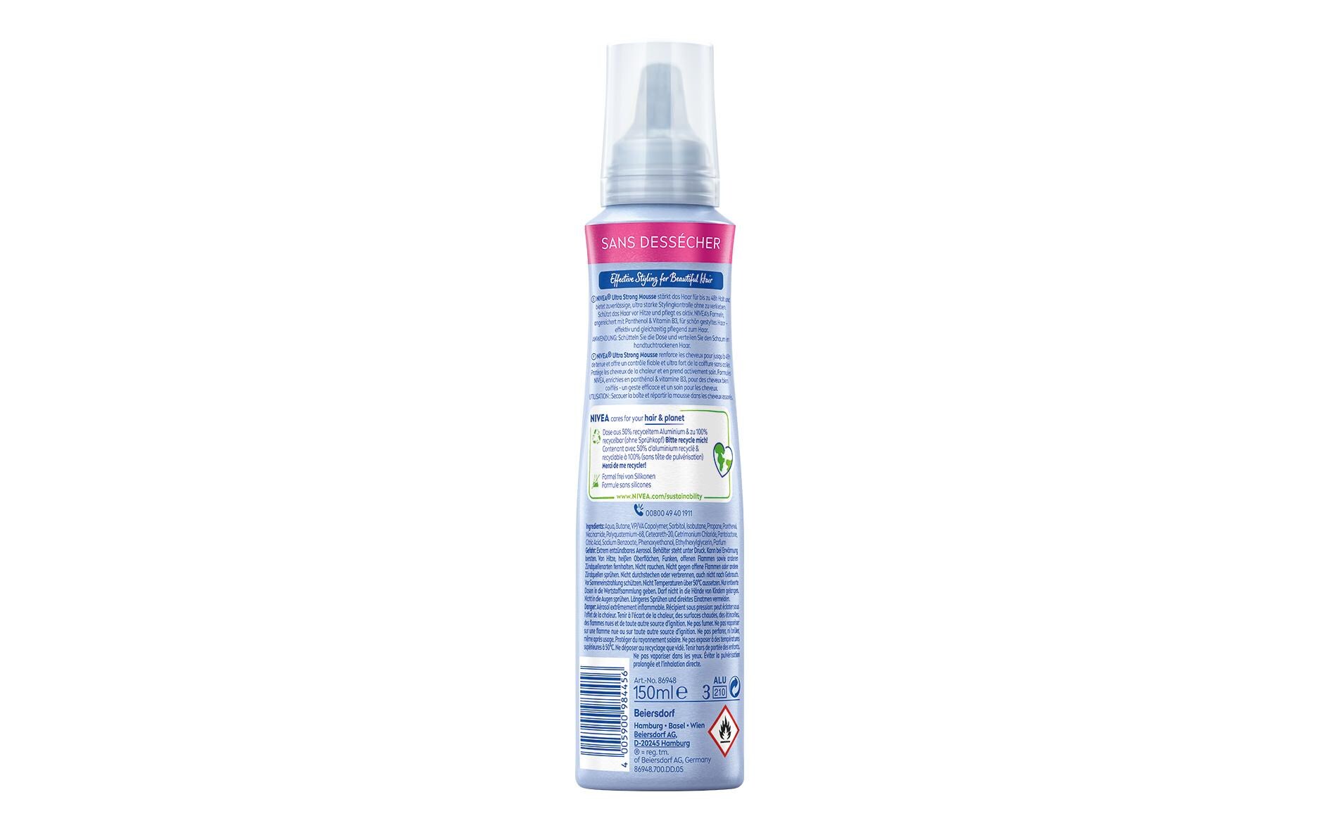 Haarschaum Ultra Strong Styling 150 mlHaarmousse sorgt für ultrastarken Halt