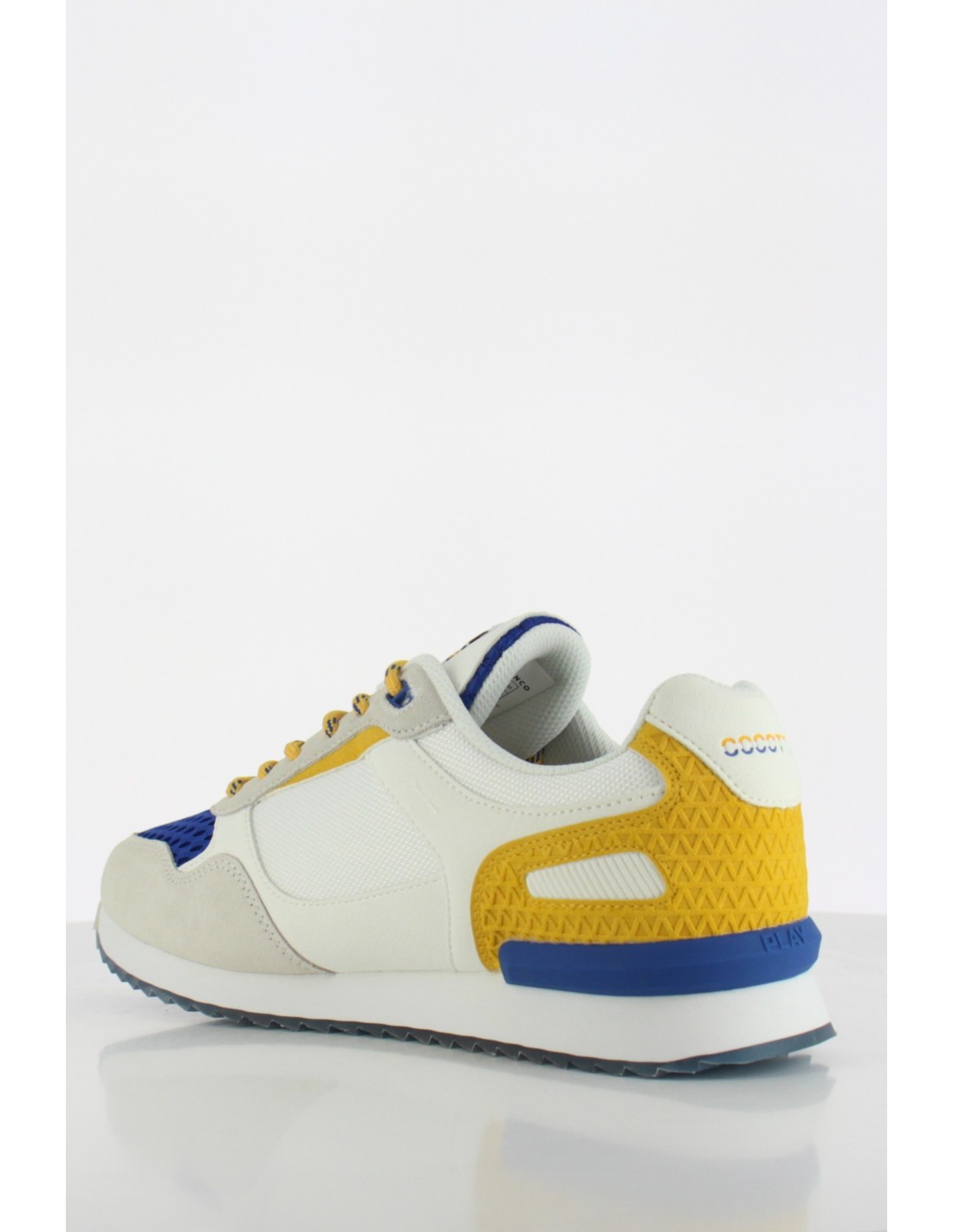 serge blanco Baskets De Ville Homme Chamonix Cocotte Blanc/Jaune/Bleu