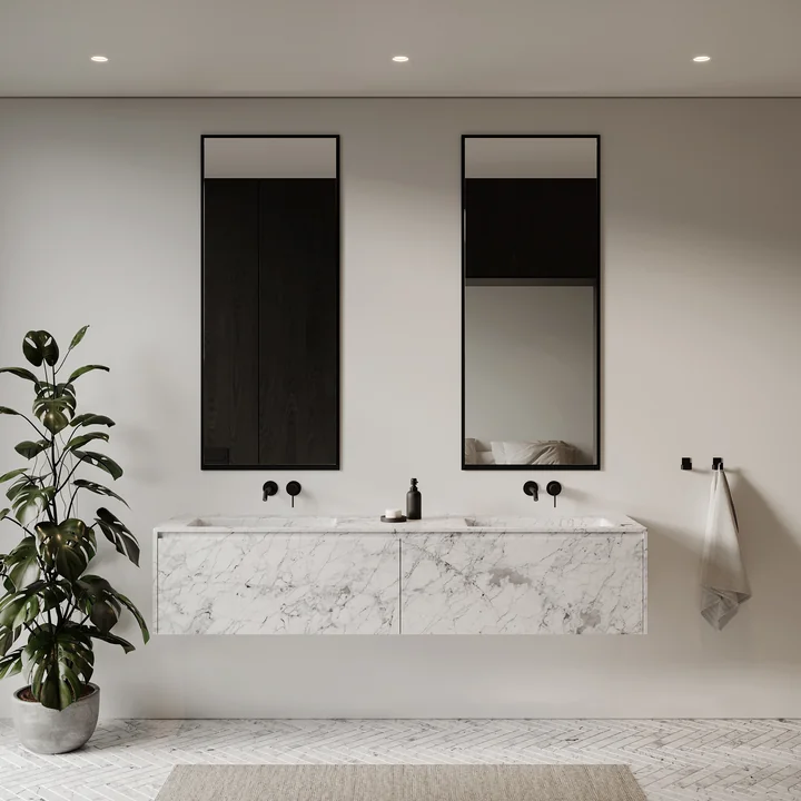 Nichba Design - Wandspiegel large, 145 x 60 cm, schwarz