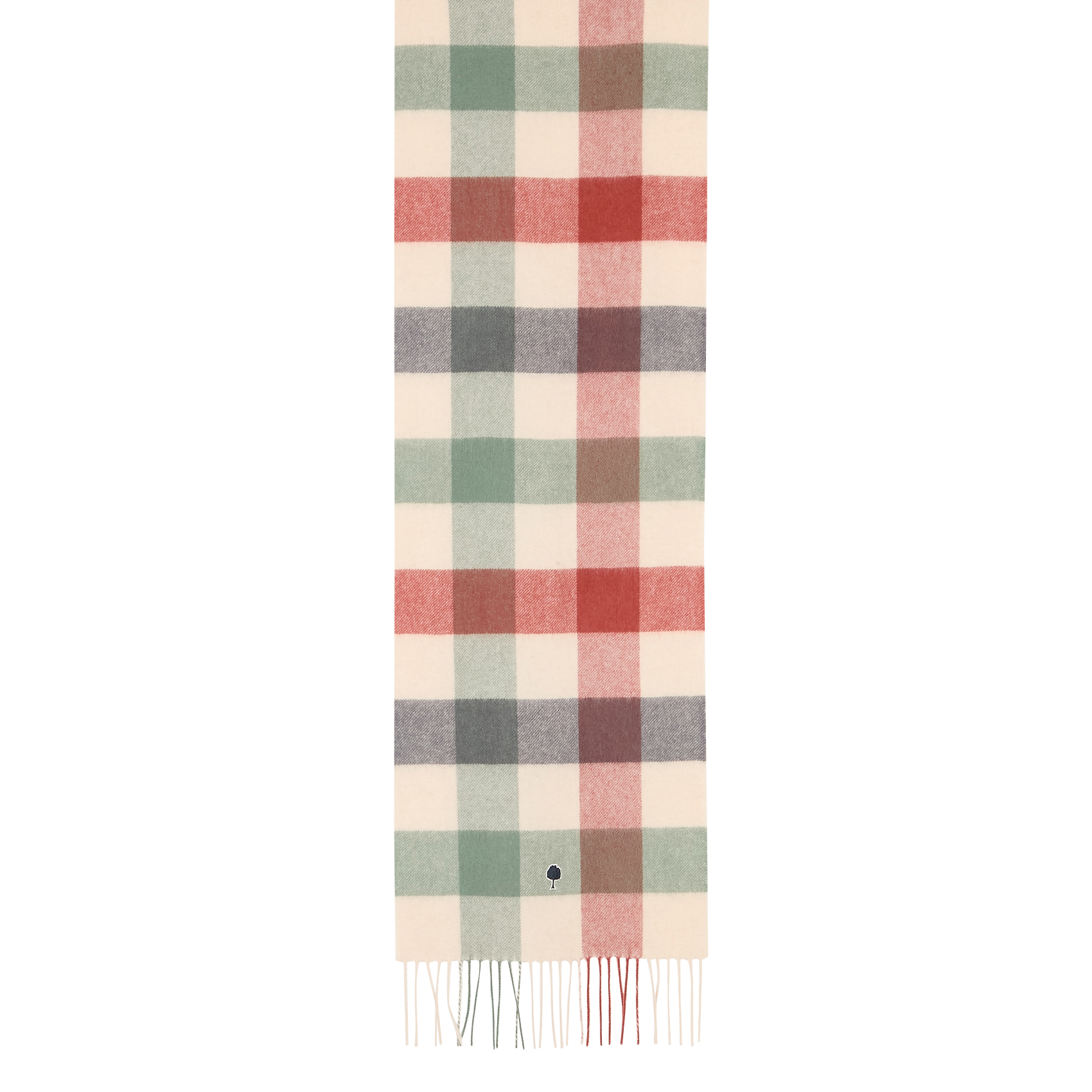 Echarpe à carreaux en laine | Beige