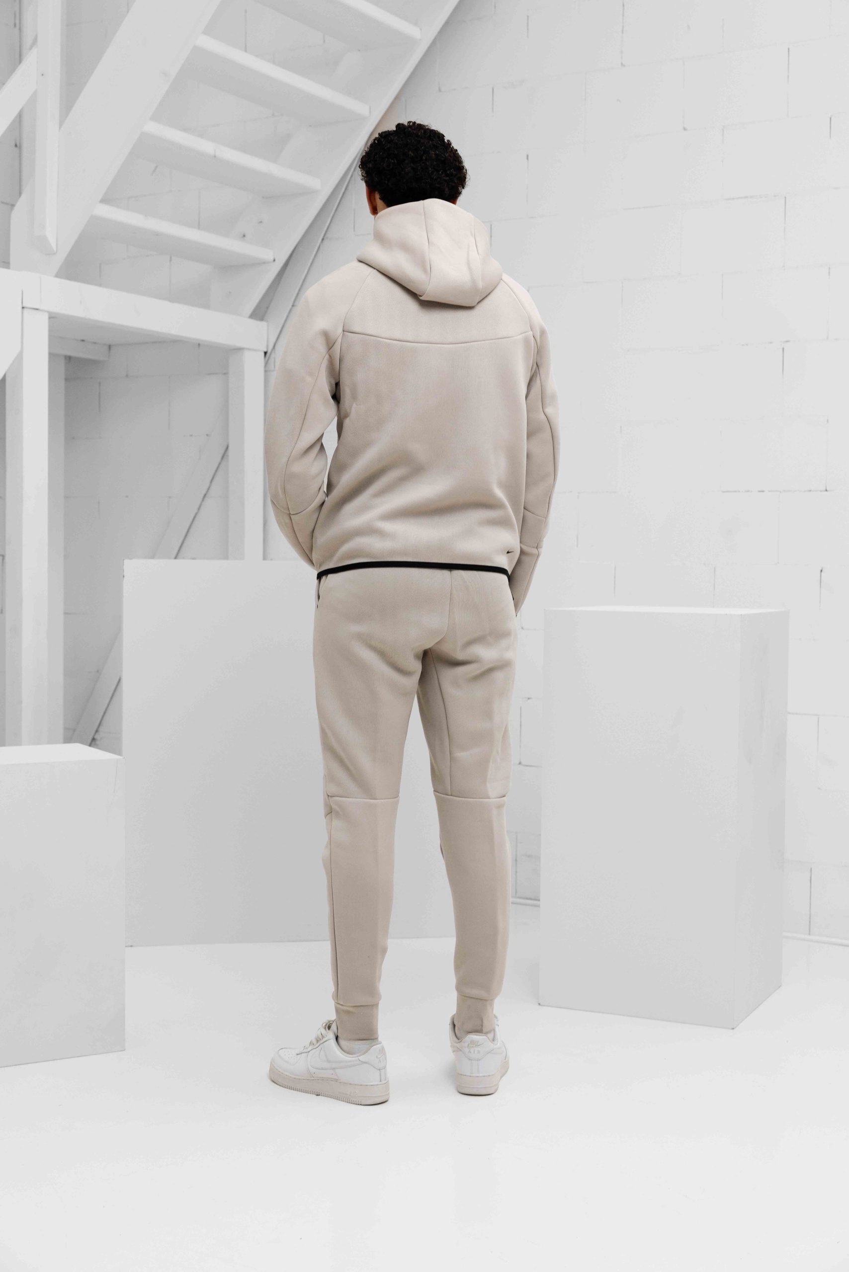 Nike Tech Fleece Trainingspak Heren Beige/Zwart