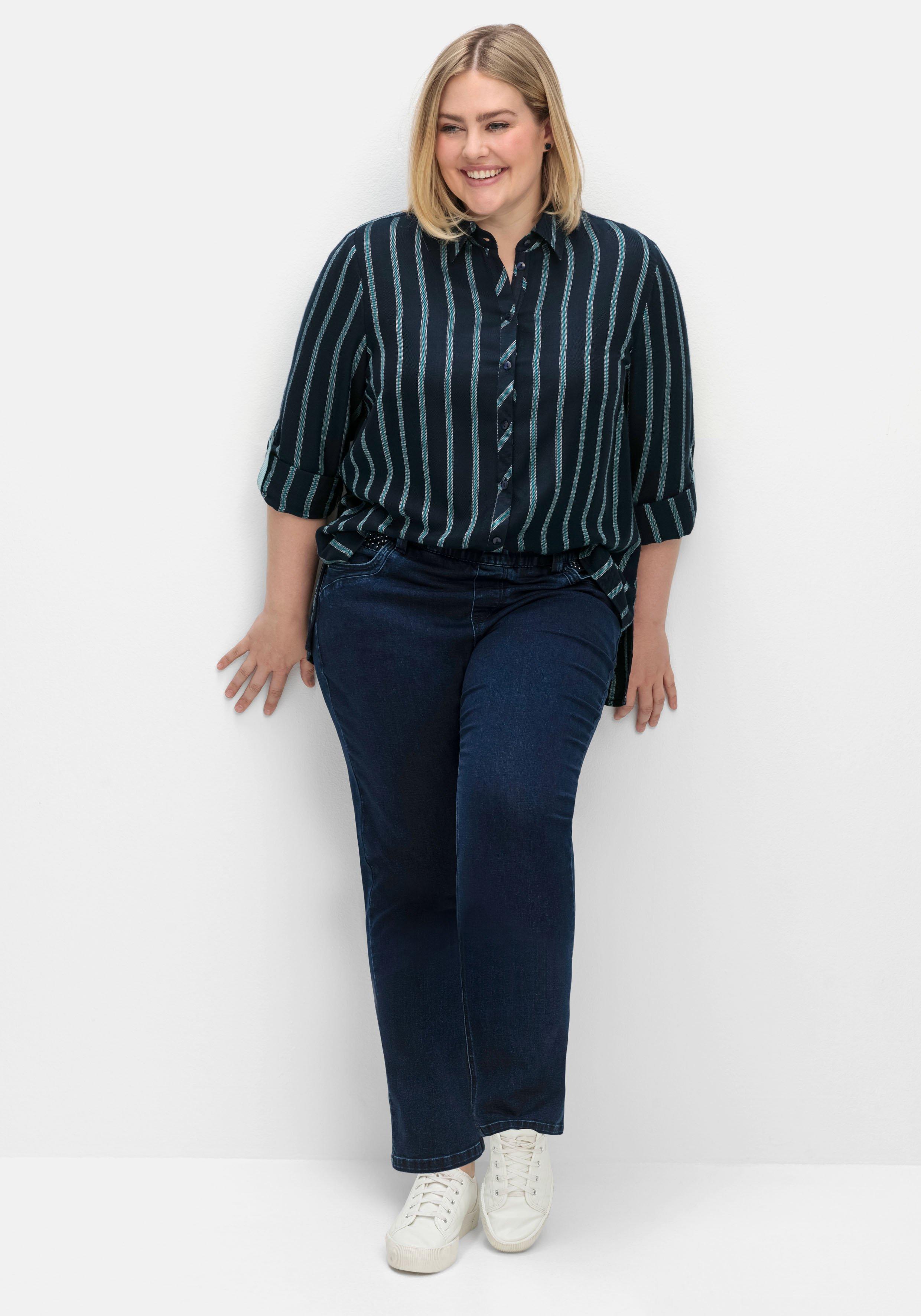 Gerade Jeans mit Gummibund und Shaping-Einsatz
