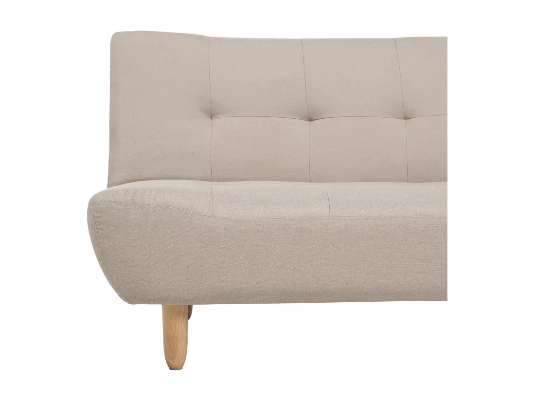Canapé angle à gauche convertible en tissu beige 4 places ALSTEN
