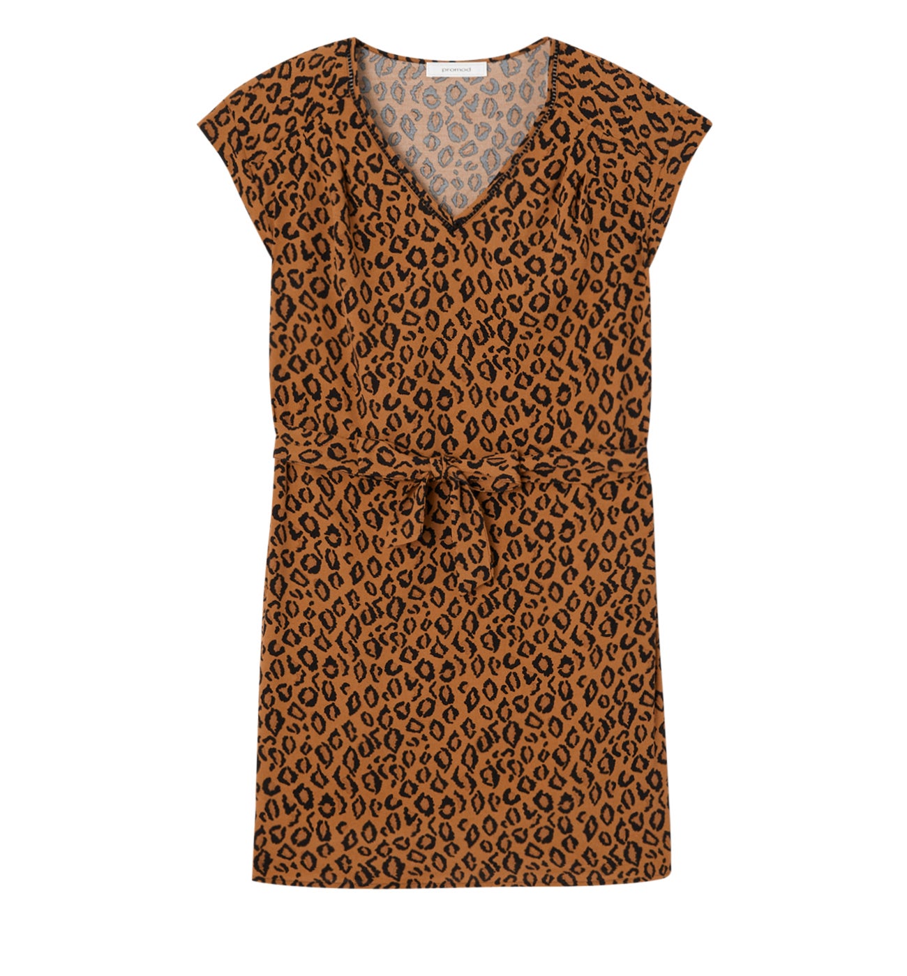 Robe courte imprimé léopard - Imprimé marron