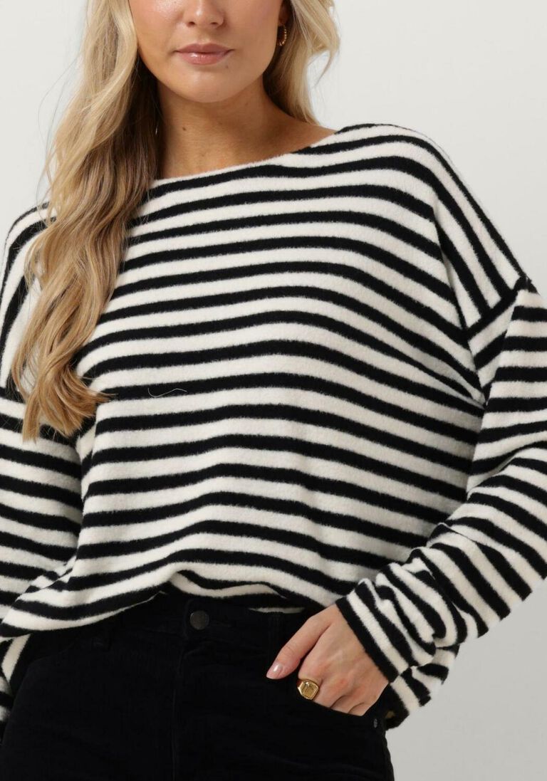 CATWALK JUNKIE zwarte catwalk junkie trui kn soft stripe