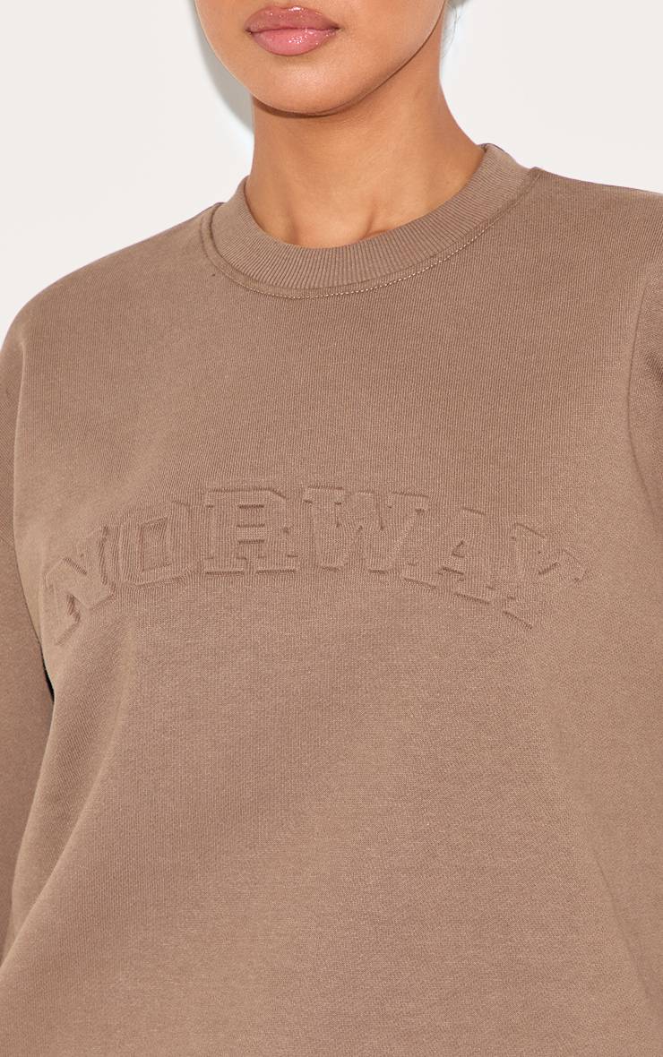 Taupe Sweat-shirt Taupe Premium Avec Motif Norway En Relief