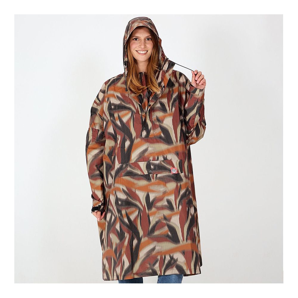After Essentials RAIN IKAT - Poncho marron