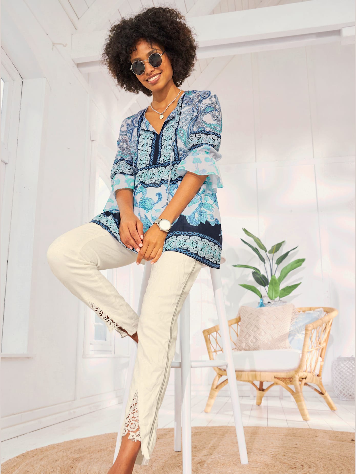 Tunique imprimée motif paisley