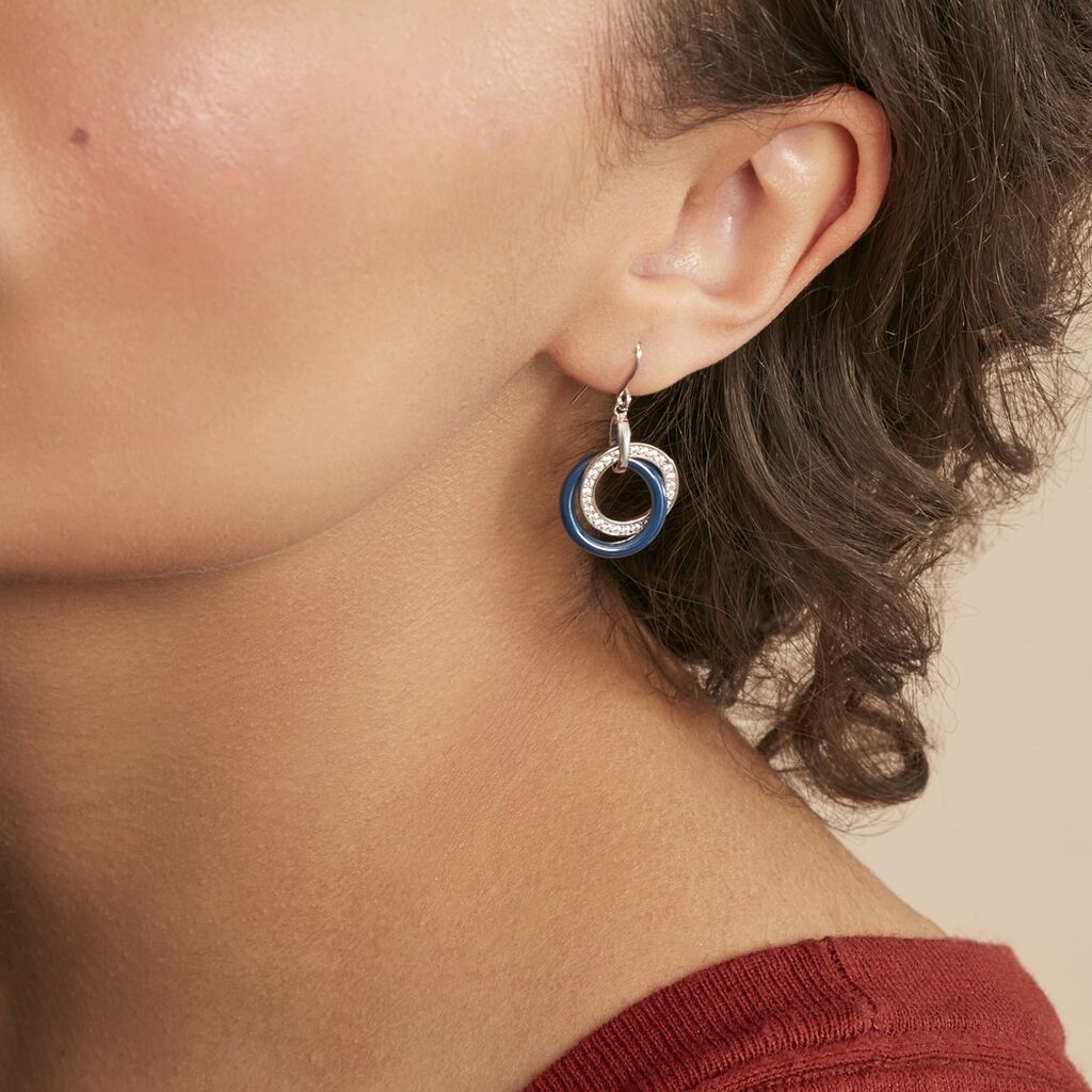 Boucles D'oreilles Pendantes Grizzel Argent Blanc Céramique Oxyde