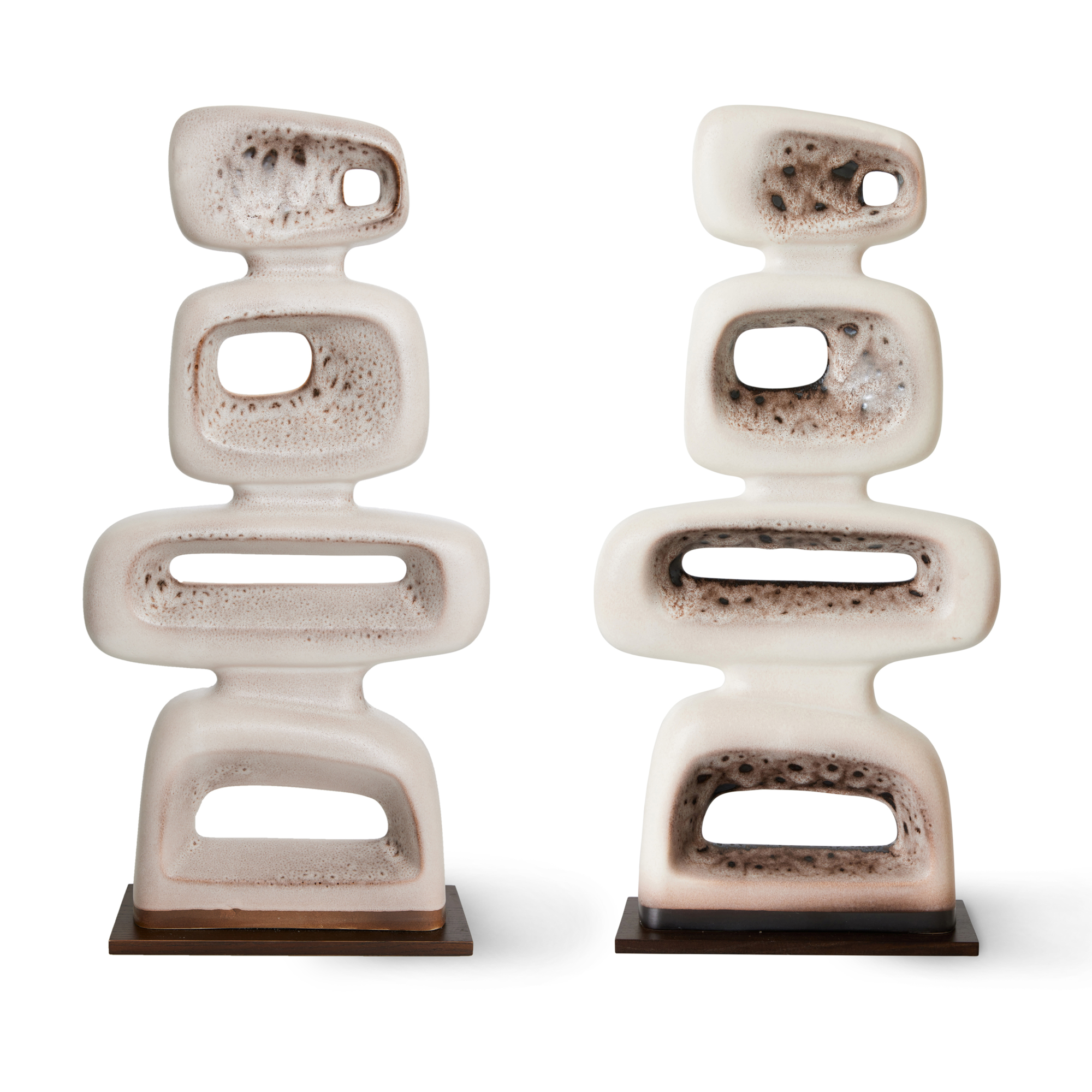 Keramiek sculpture reactive brown