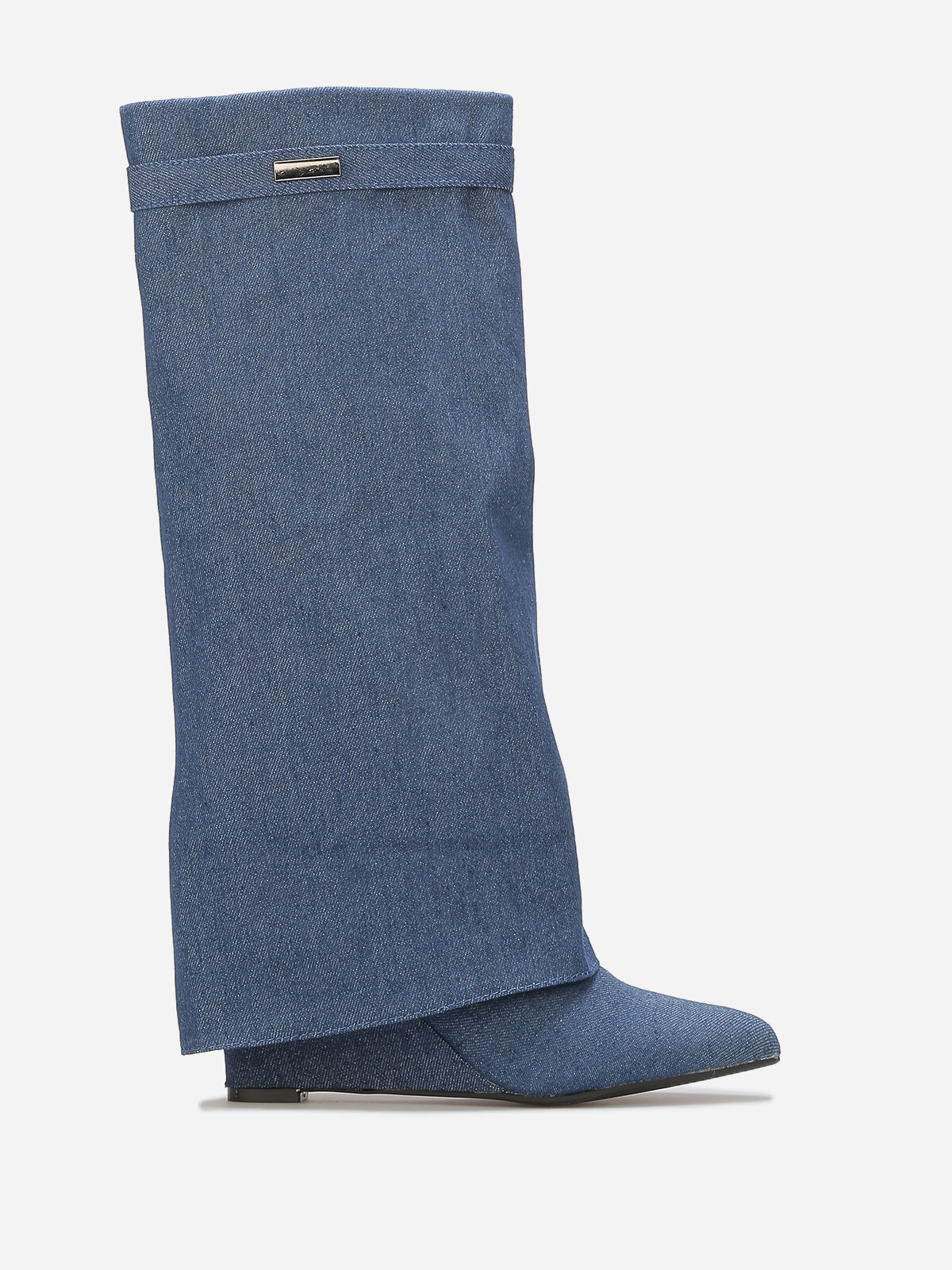 Bottes compensées à rabats- Bleu
