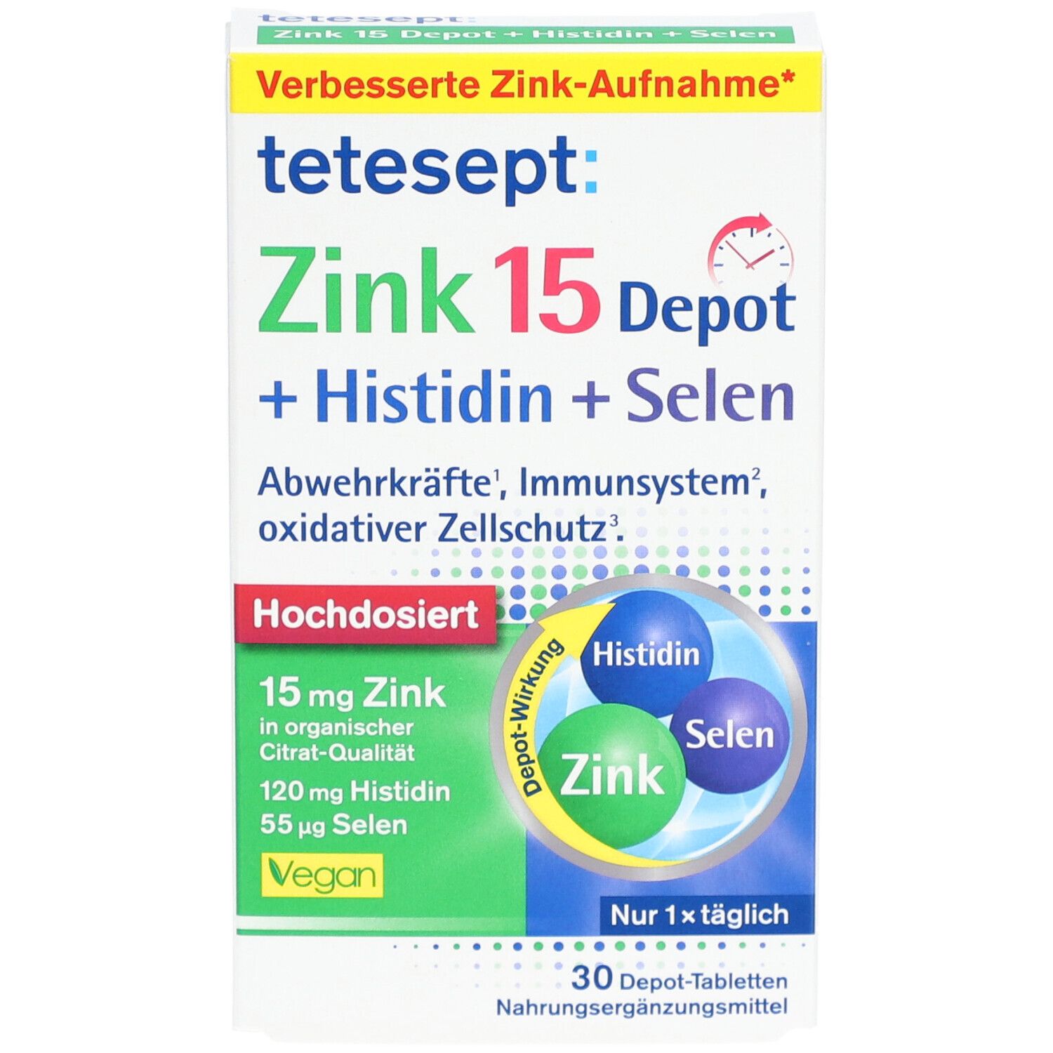 tetesept® Zink 15 Depot + Histidin + Selen