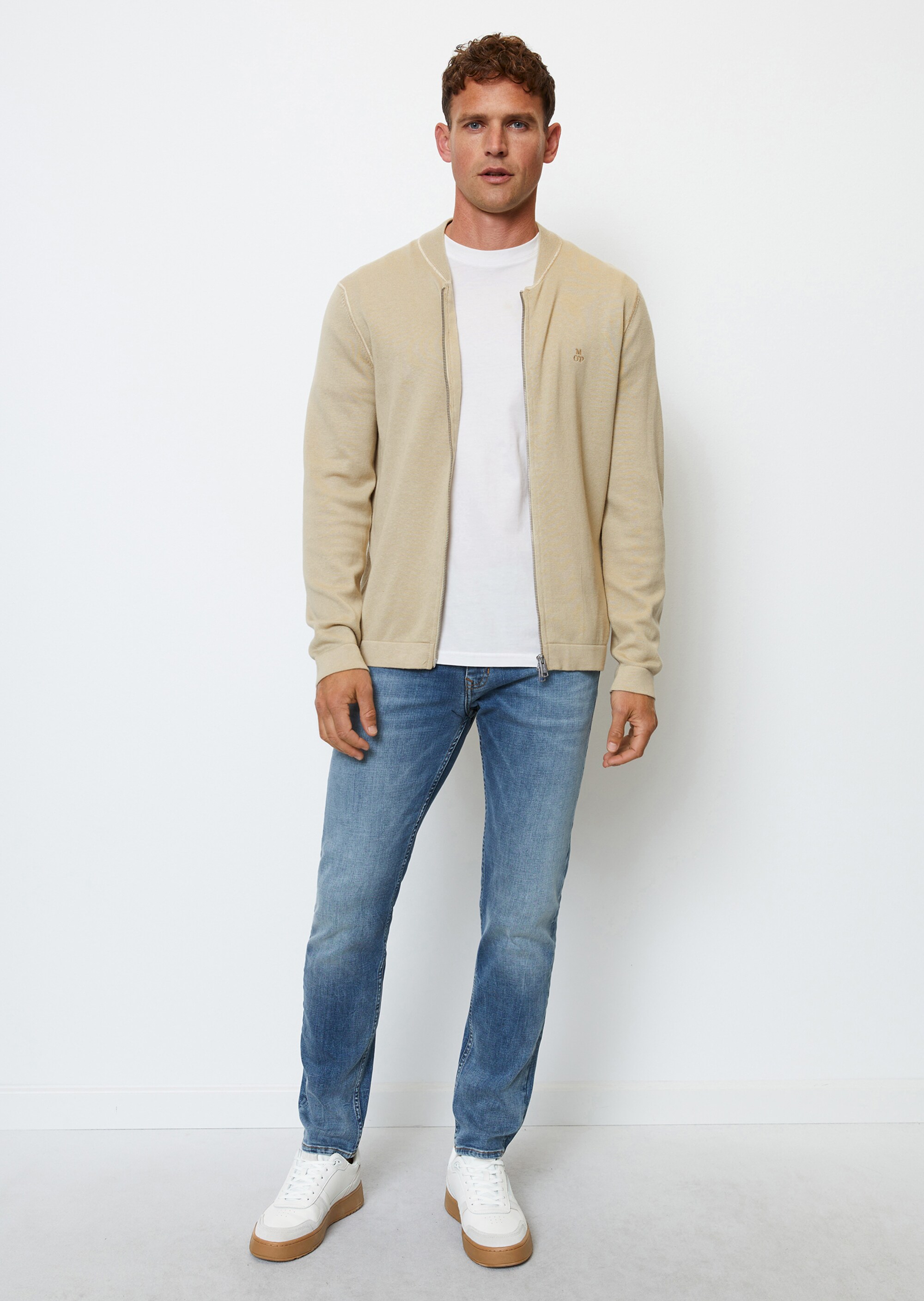 Strickjacke relaxed aus Bio-Baumwoll-Kaschmir-Mix