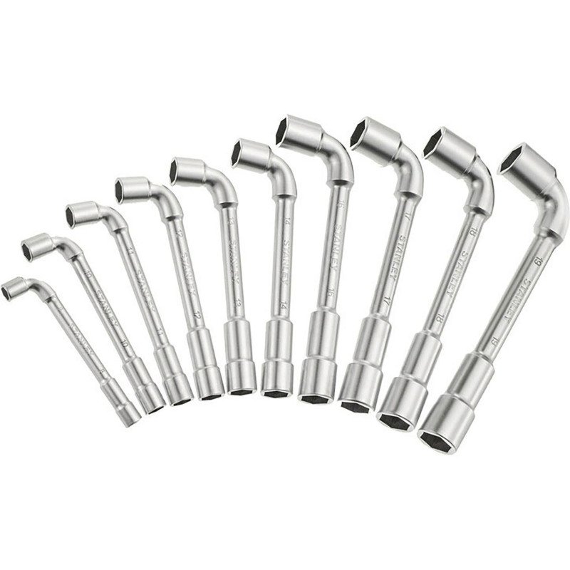 Clés à pipe débouchées Stanley 6 x 6 pans - Jeu de 10