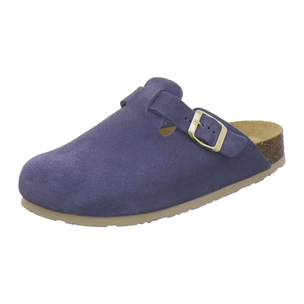 Clogs Damen Leder azzurro Velour