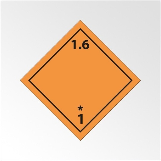 Plaque de Transport ADR - Matières et objets explosifs 1.6