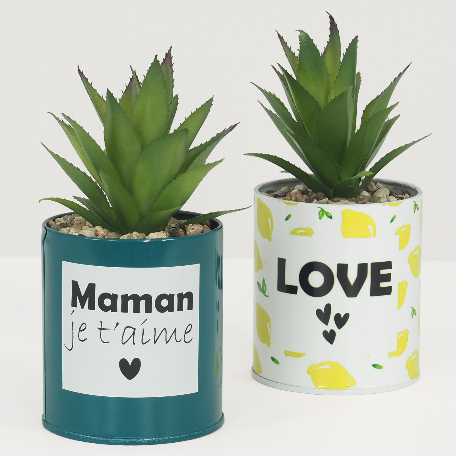 Succulente artificielle en pot 17cm lot de 2
