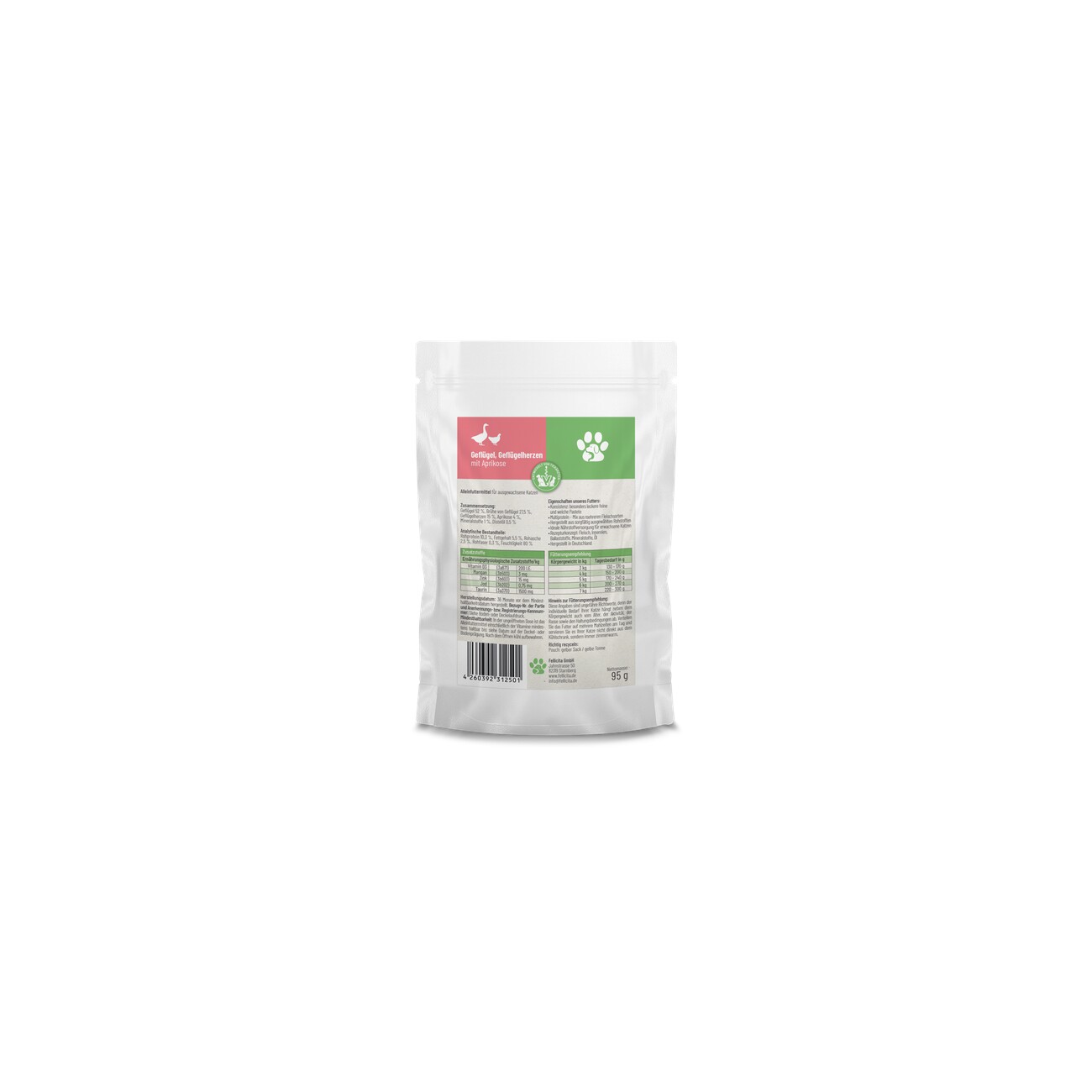 Fellicita Geflügel & Geflügelherzen 12x 95g Frischebeutel