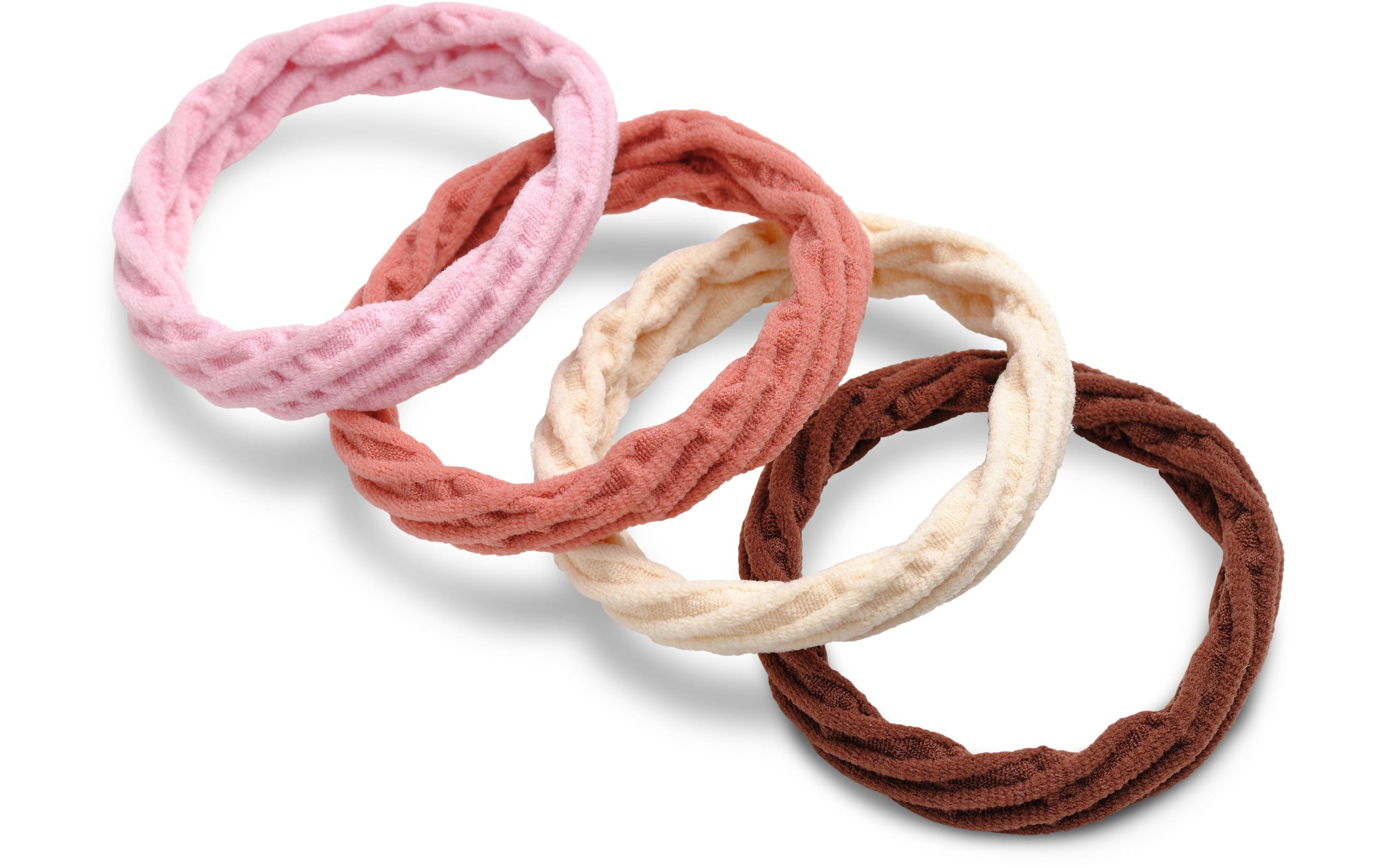 Haargummi Yoga ivory/rosa 4 StückFarbige Haargummis für maximale Bewegungsfreiheit