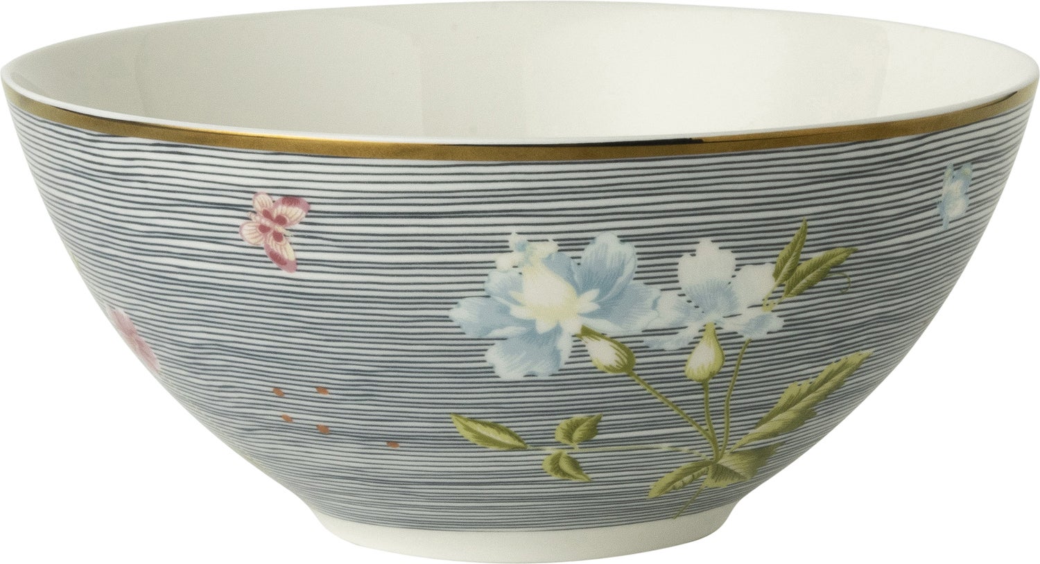 Laura Ashley schaal Midnight Pinstripe blauw D 16,4 H 7,5 cm