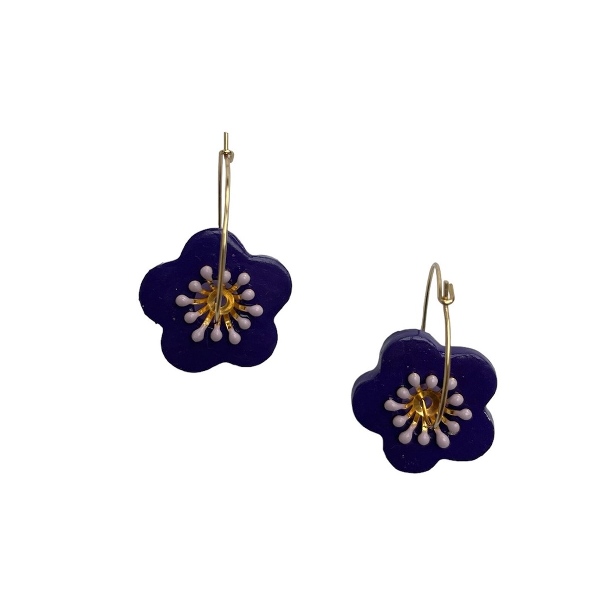 Boucles d'oreilles, créoles fleur