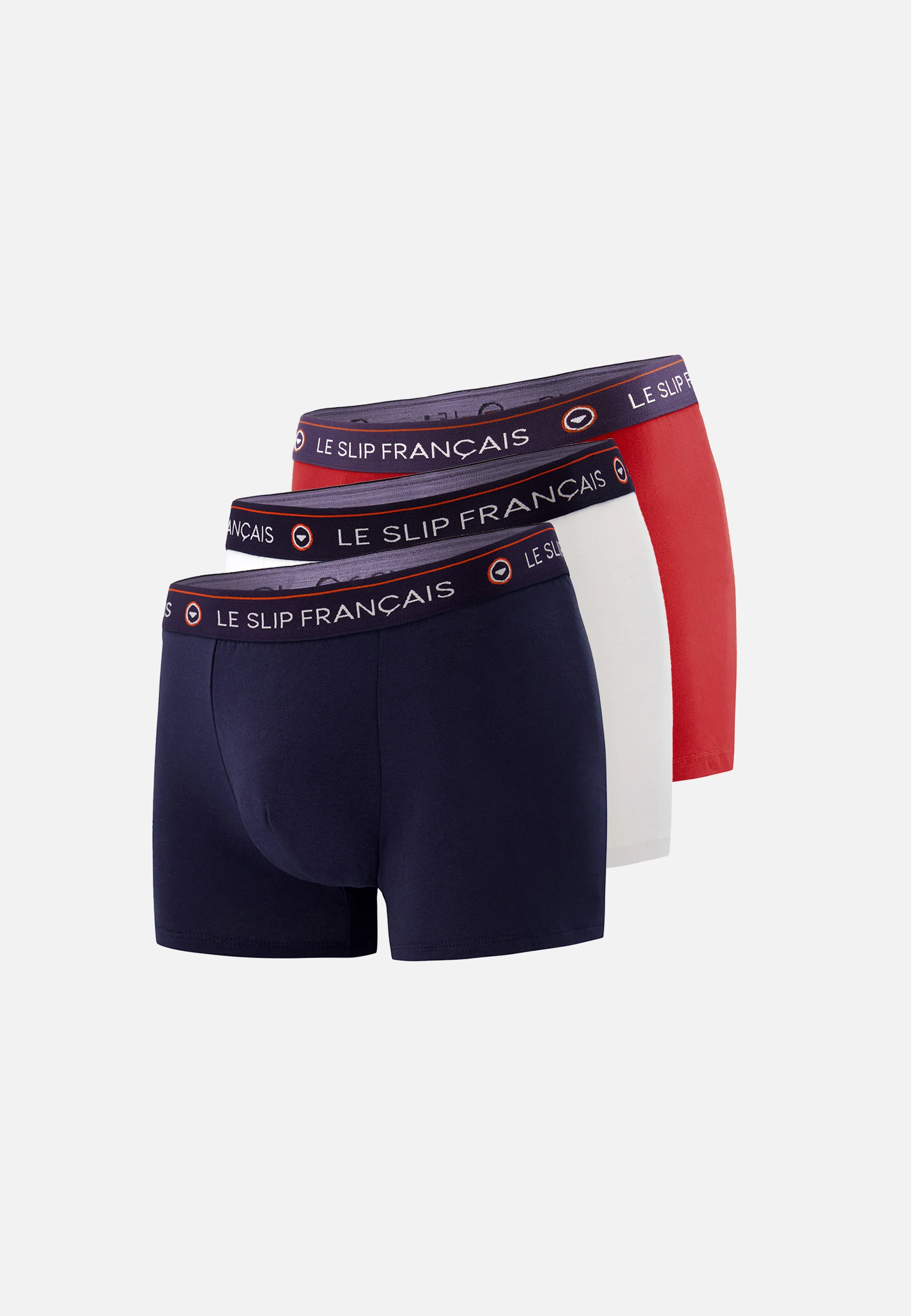 Trio de boxers en coton-Pack Trio Boxer Redoutable Marine Blanc Rouge