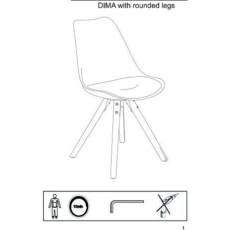 Dima spisebordsstol - mørkegrå