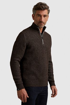 Vanguard Trui Half Zip Wol Bruin VKW2310312-8080 kopen