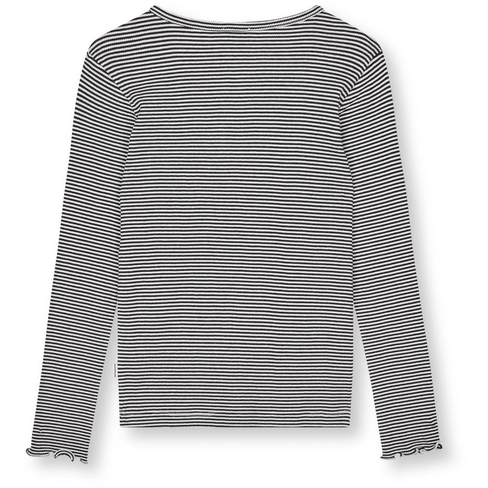 Køb Mads Nørgaard Black/Vanilla Ice 2X2 Bomuld Stripe Tala Tee Ls