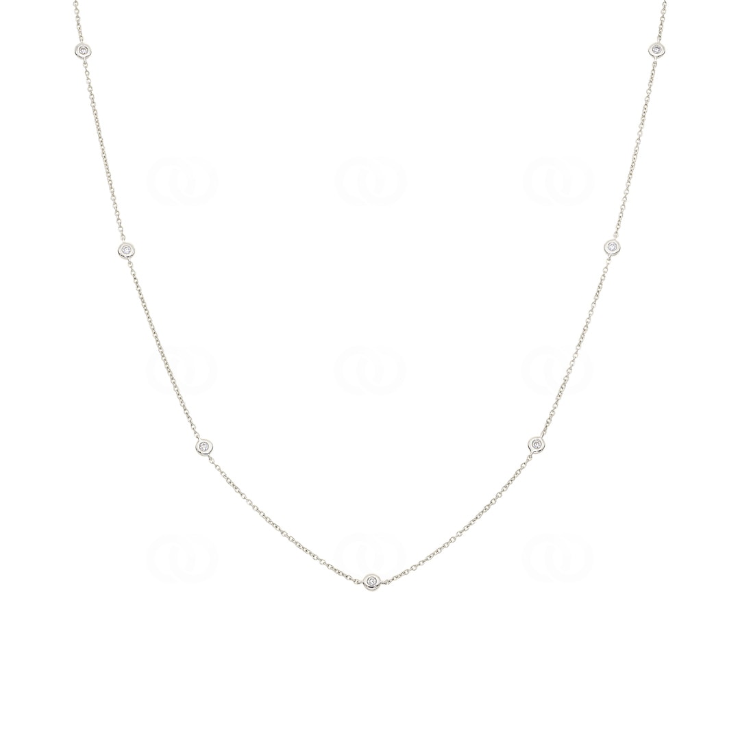 Collier 750/18 K Weissgold mit Diamanten 0.08 ct H/Si