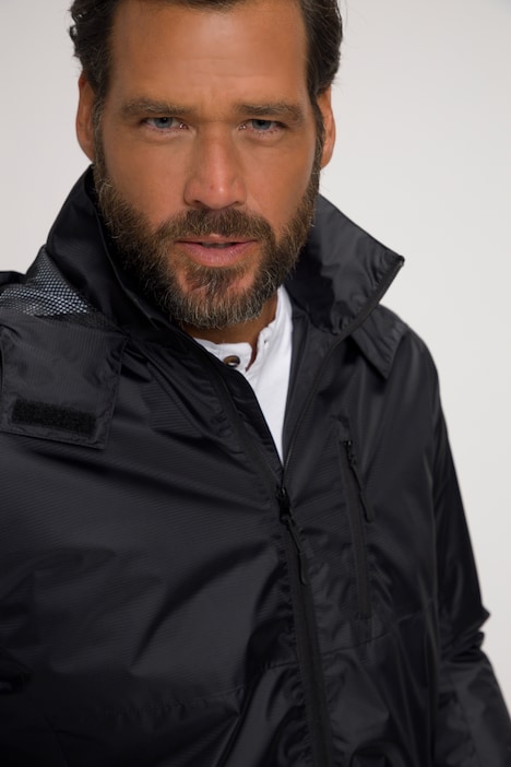 Regenjacke, wasserdicht, Kapuze, Zipper, leichtes Mesh Futter