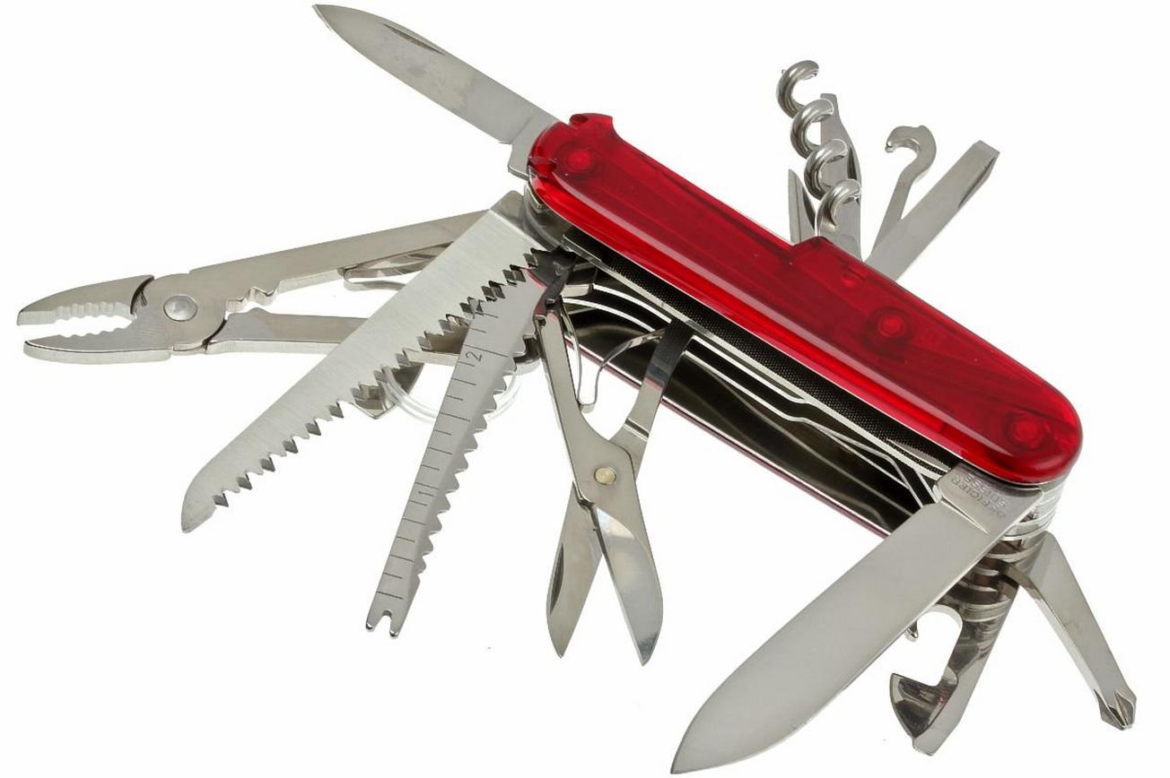 Victorinox SwissChamp transparant rood 1.6795.T Zwitsers zakmes