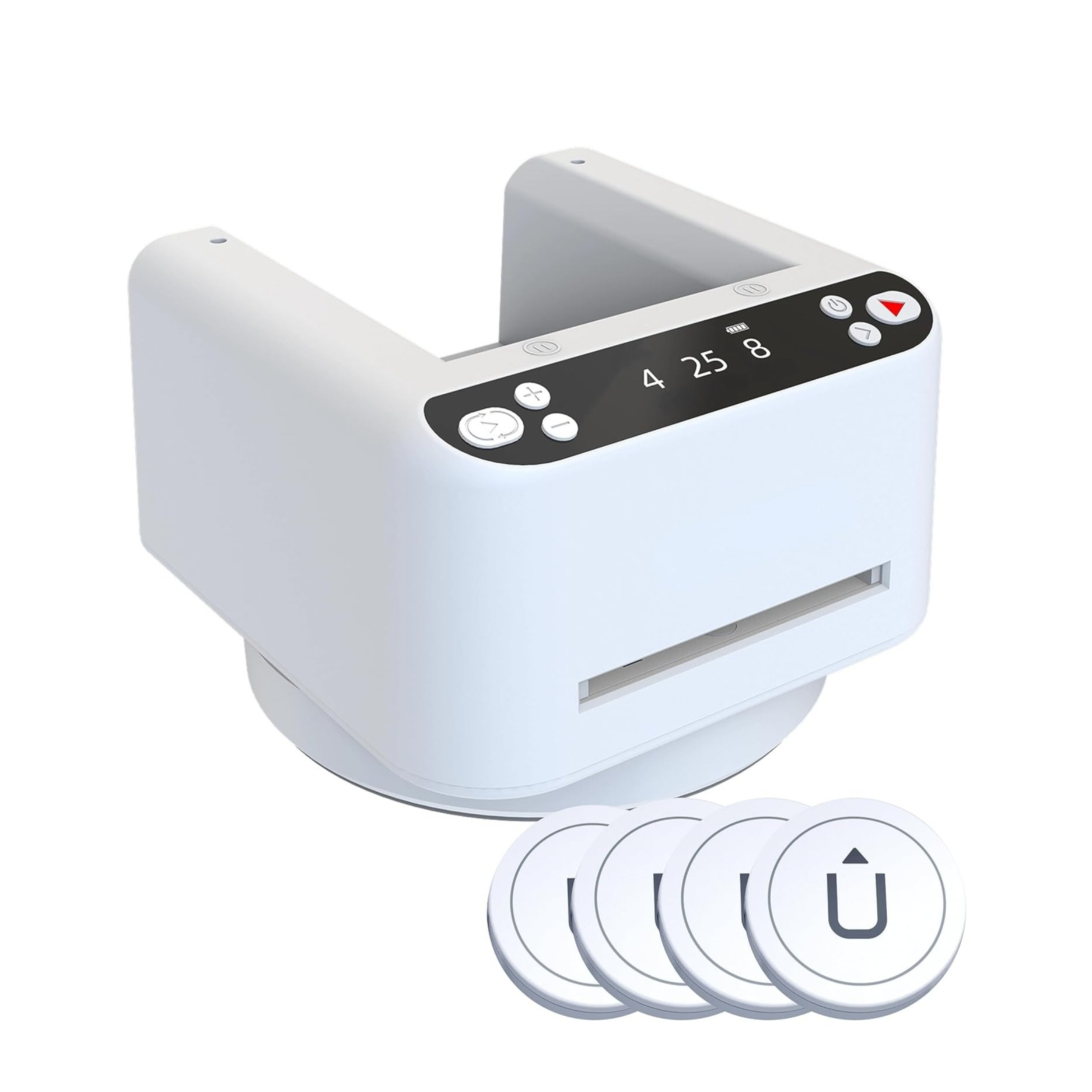Automatischer 360º Grad USB Spielkarten Ausgeber Karten Austeiler Kartenhändler für 1-8 Spieler inkl. Kabellose Kartengebertaste - Weiss