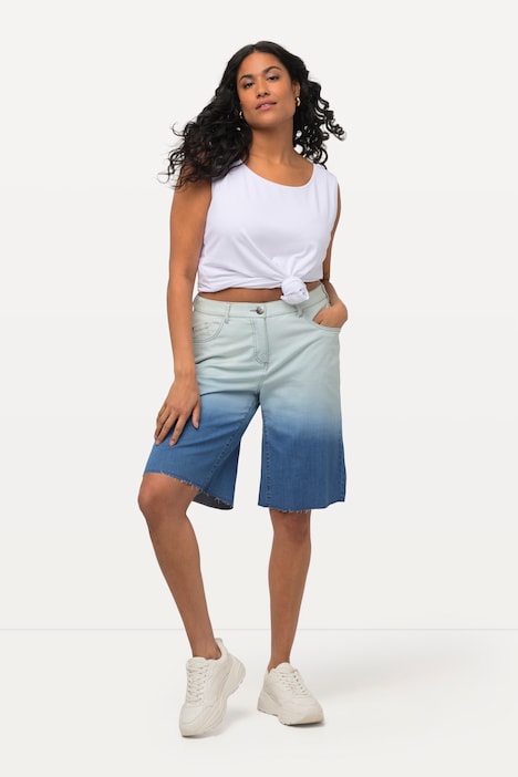 Jeansshorts Mary, Farbverlauf, weites Bein, 5-Pocket-Form