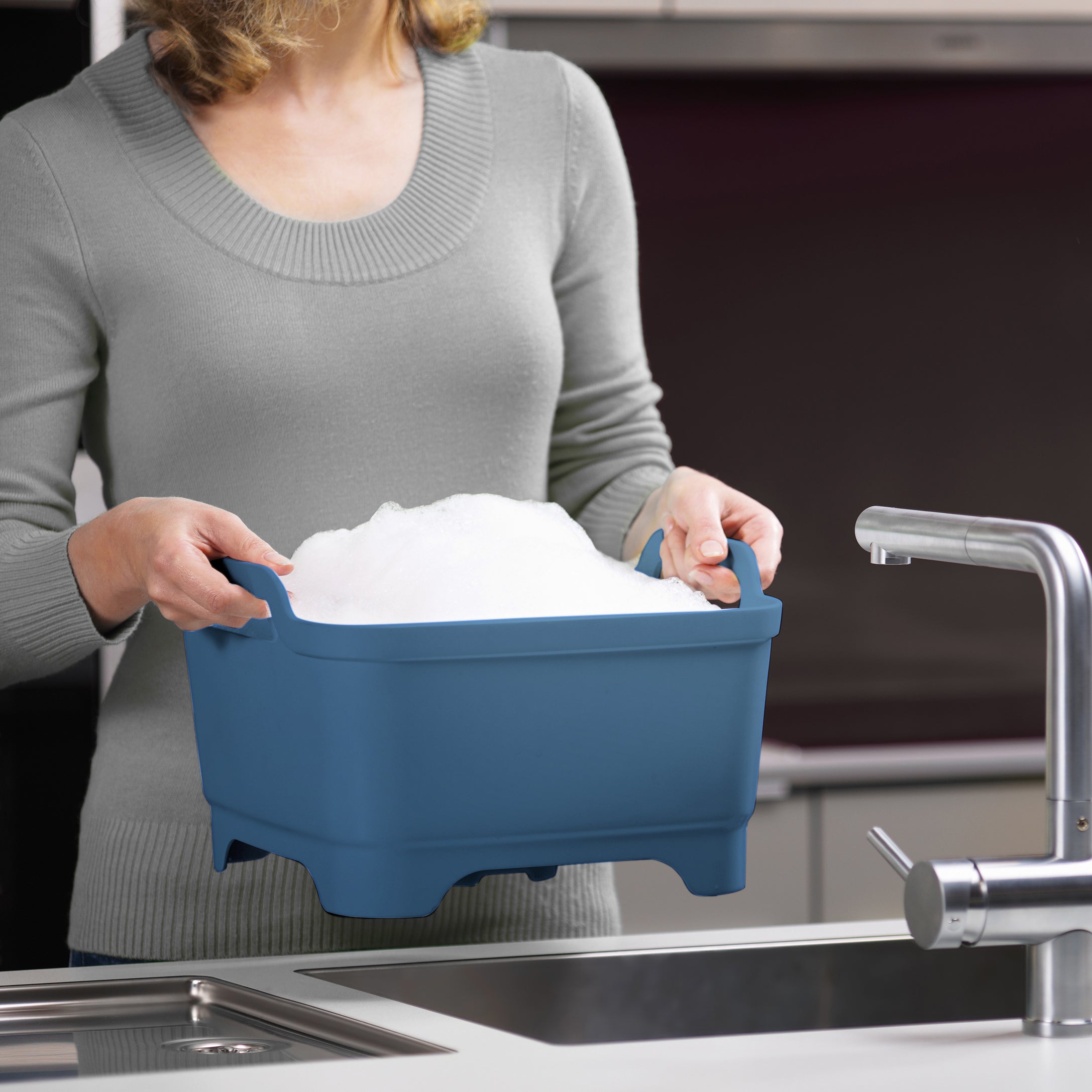 Joseph Joseph Wash&Drain Afwasteil - Blauw
