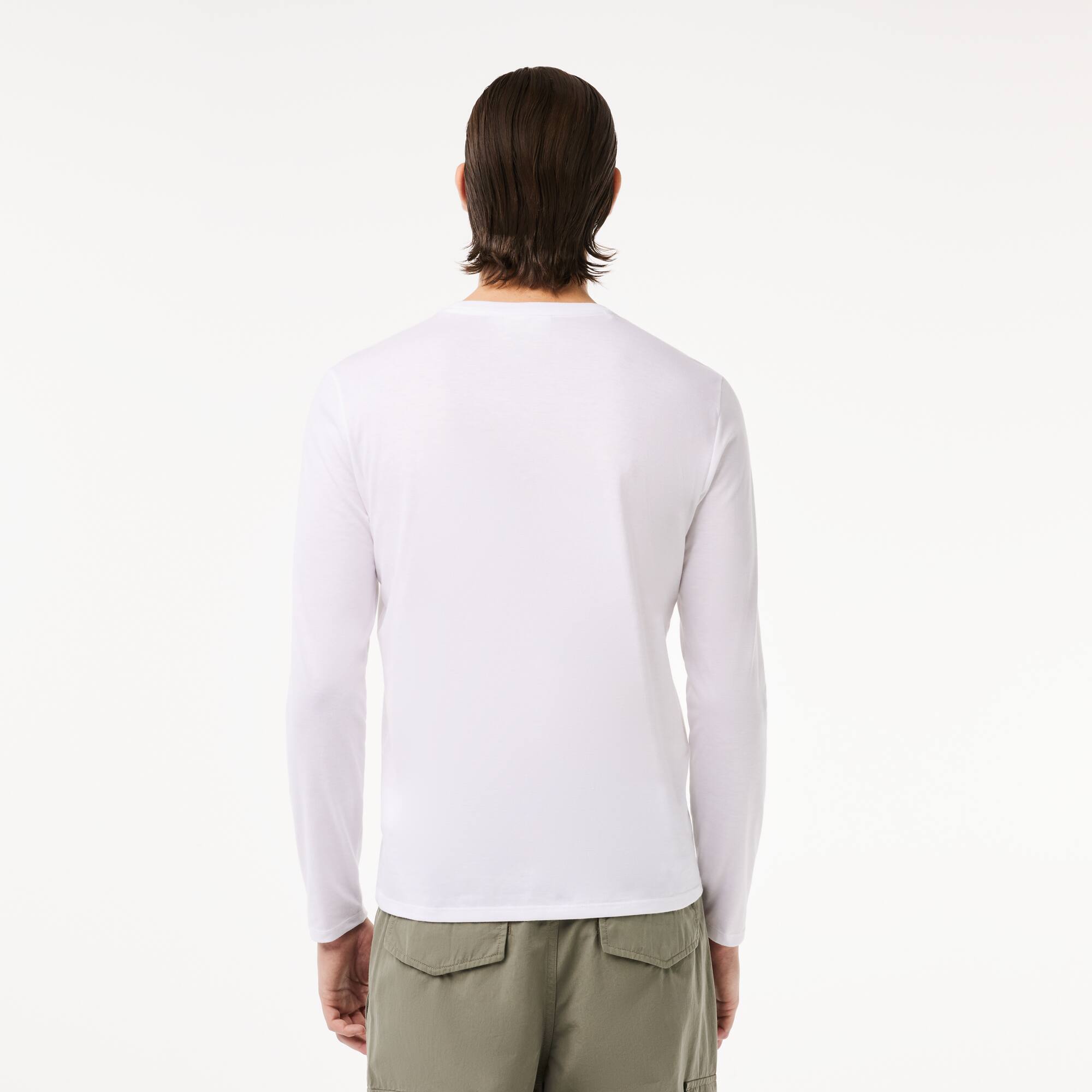 Herren-Rundhals-Shirt aus Pima-Baumwolljersey T-Shirts - Weiss - Lacoste - Herren