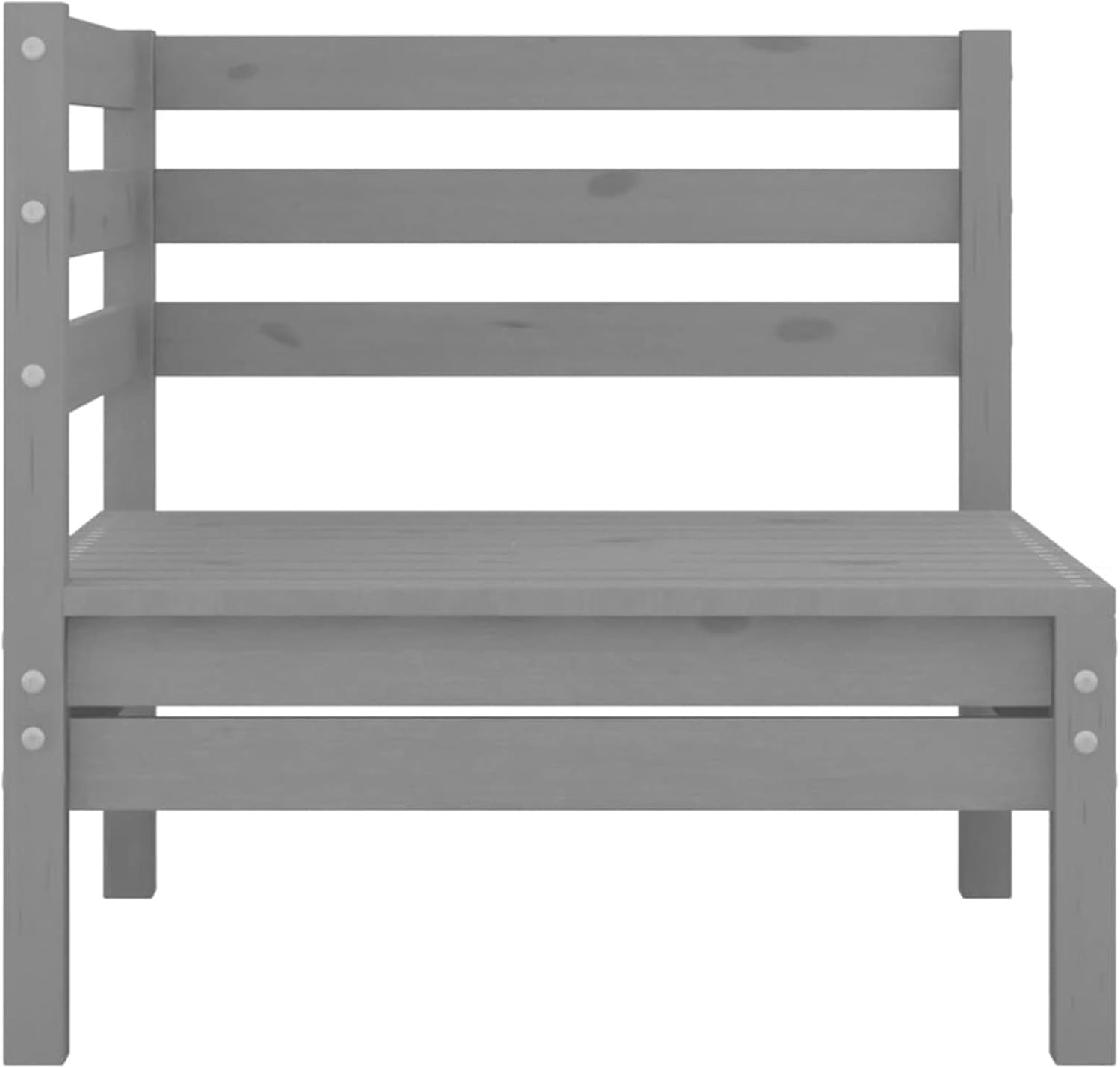 3-TLG. Garten Loungemöbel Set Massivholz Kiefer Grau Balkon Lounge Klein Balkonsofa Gartensofa Balkon Sitzgruppe Terrassenmöbel Set Gartenlounge Outdoor Balkonlounge Garden Furniture Sets