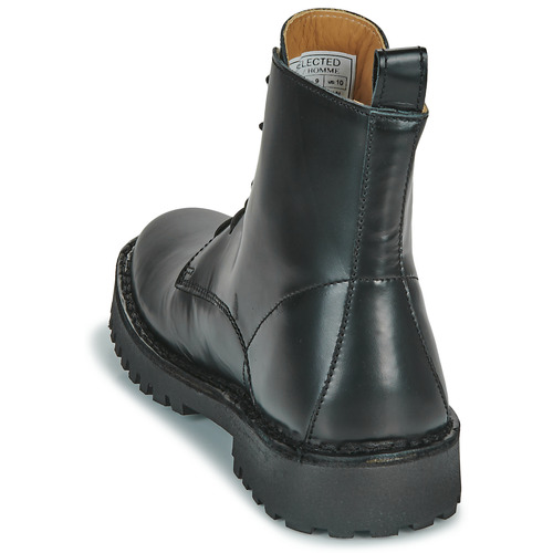 Selected - SLHRICKY LEATHER LACE-UP BOOT - Noir