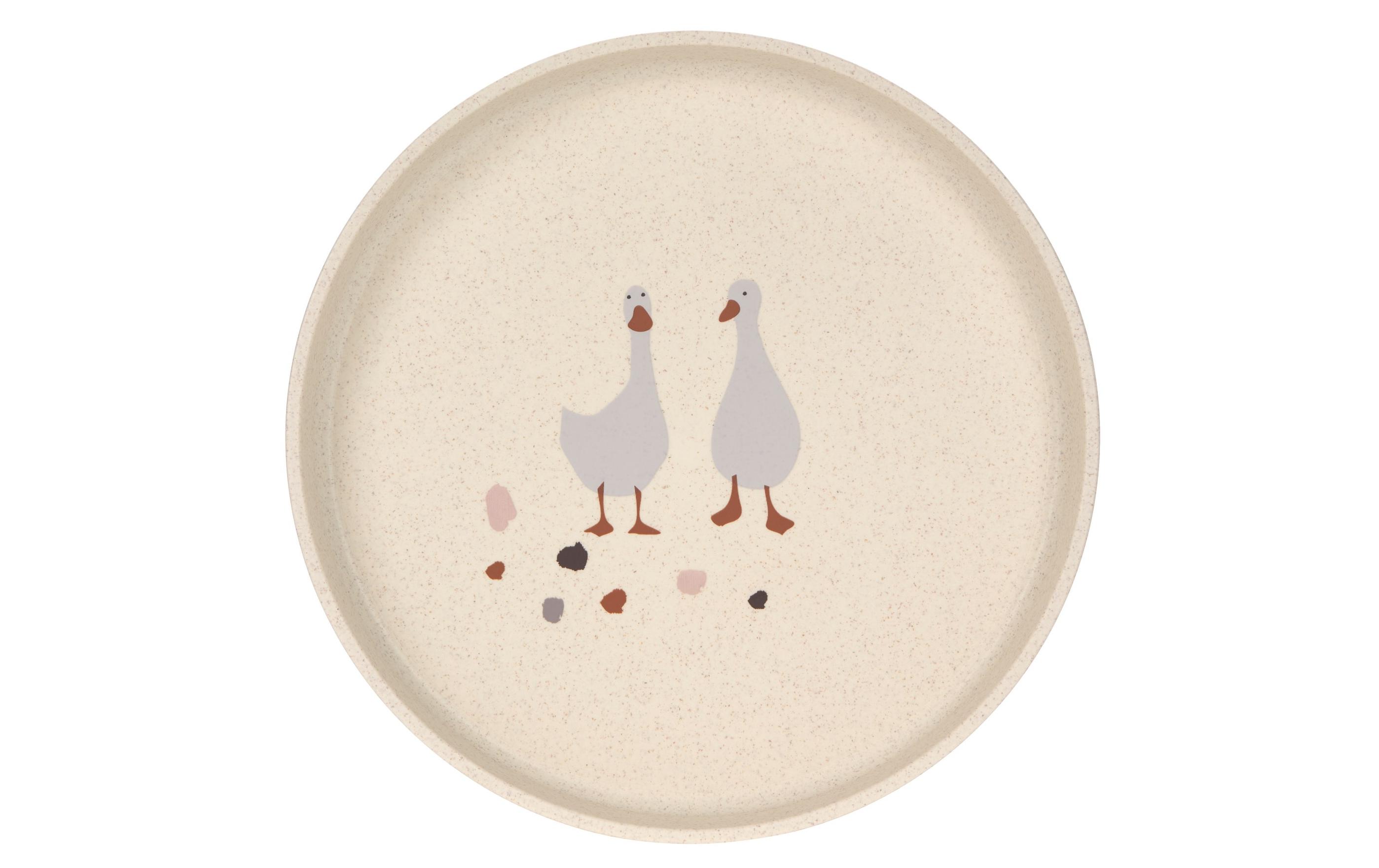 Kinderteller Tiny Farmer Goose NatureRutschfester Teller für Kinder
