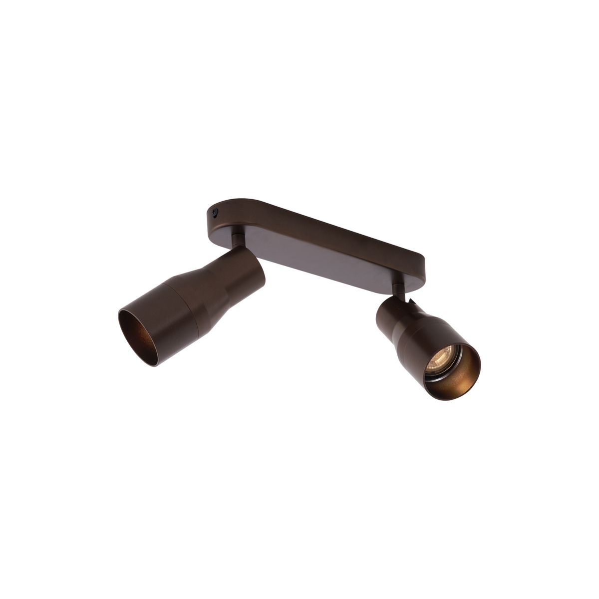 Afgeronde plafondspot donker brons GU10 50mm 2-lichts - Stanley