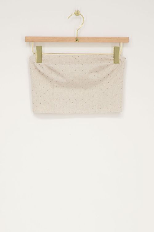 Beige linnen corset top met studs