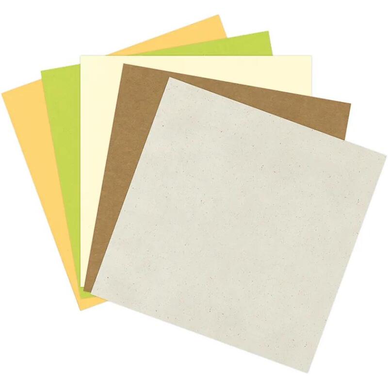 PAPIER UNI, Pochette de 5 feuilles 210g/m2 au format 30.5x30.5cm - Assortiment