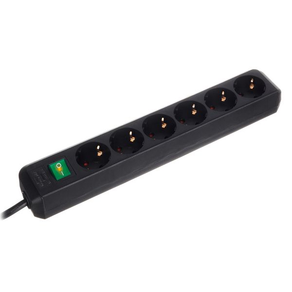 Brennenstuhl Eco-L 6 Way Split Sw 1,5m BK