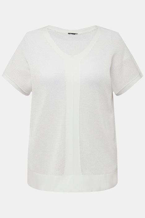 Pullover, Struktur, Oversized, V-Ausschnitt, ärmellos
