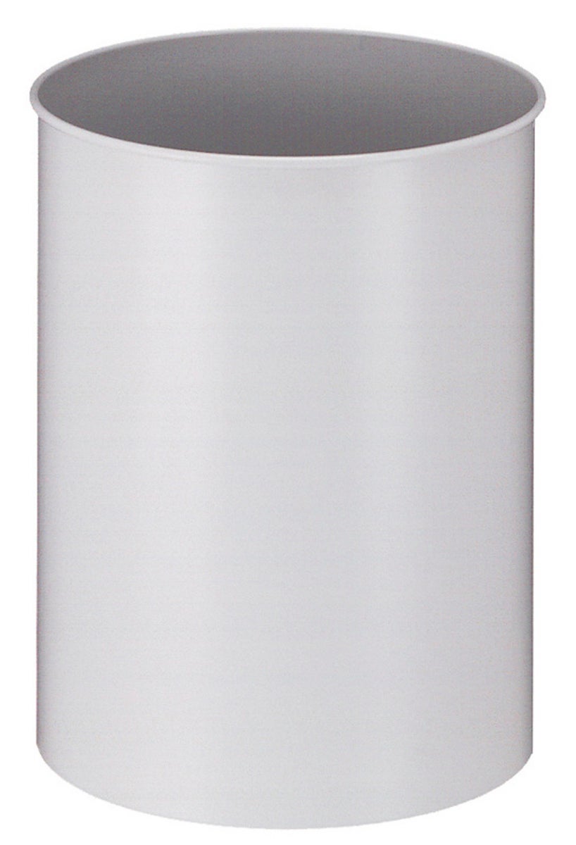 PROREGAL Stijlvolle ronde metalen prullenbak 30 liter HxØ 47 x 33,5 cm Grijs